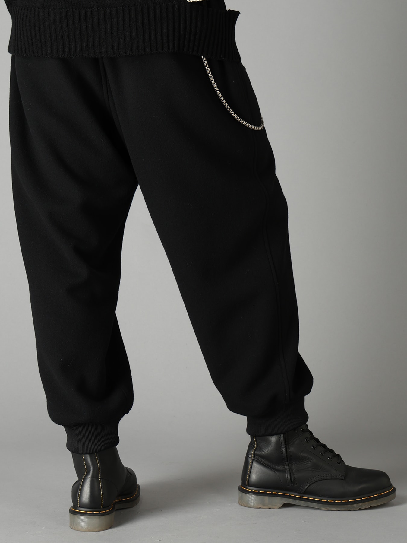 BRUSHED WOOL RIB HEM PANTS