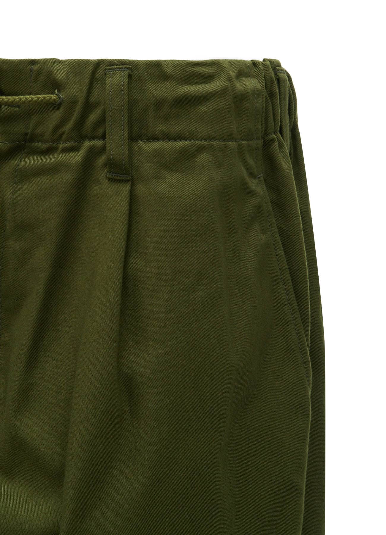 20/COTTON TWILL BELTED HEM DETAIL PANTS