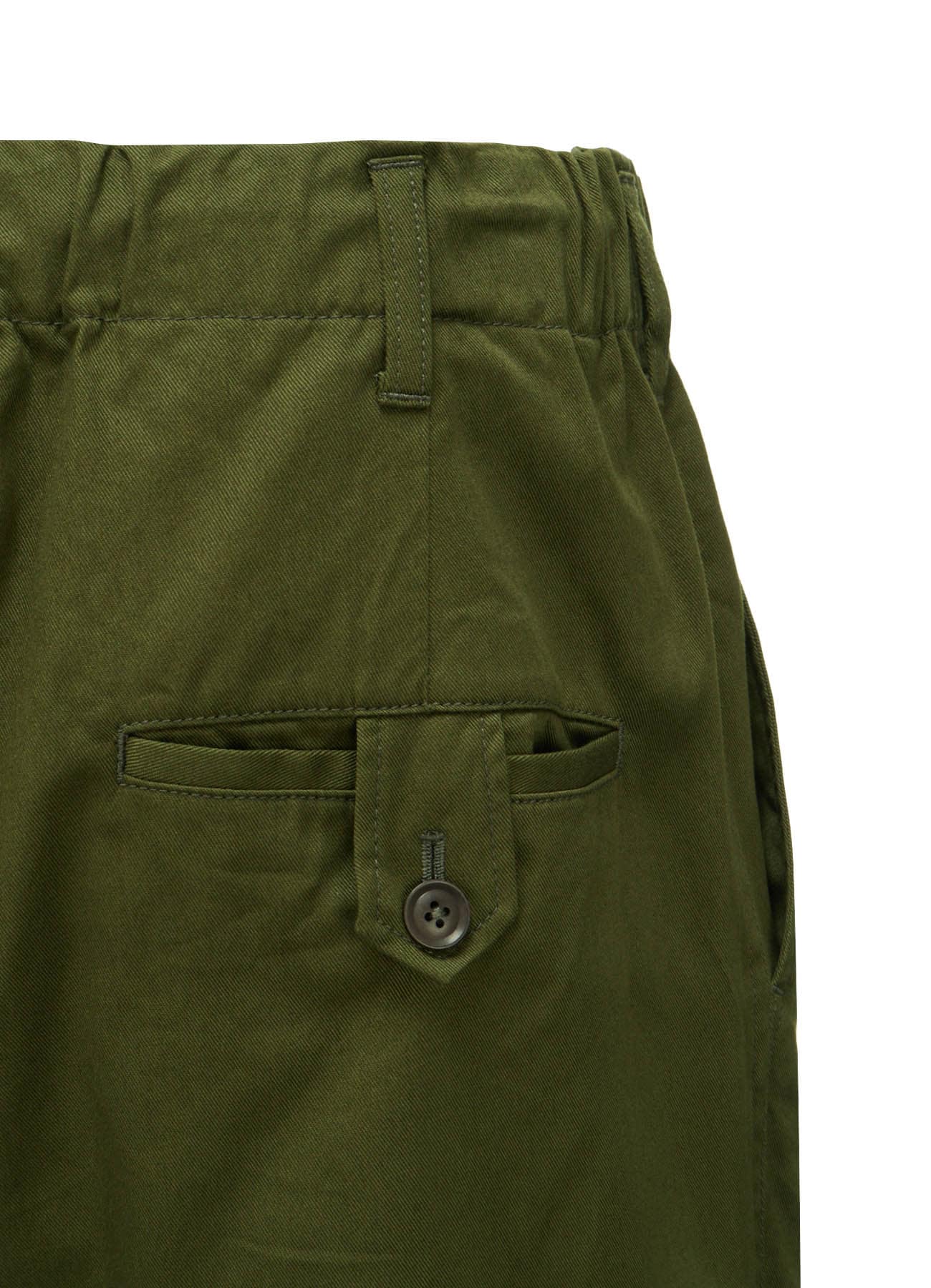 20/COTTON TWILL BELTED HEM DETAIL PANTS