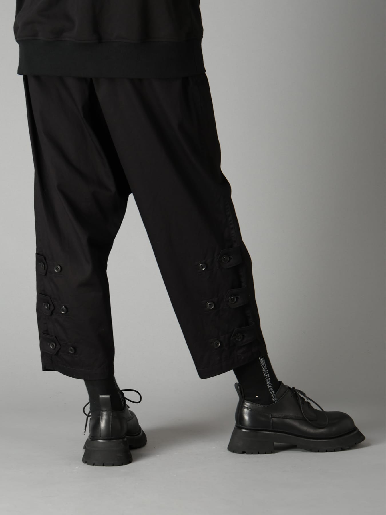20/COTTON TWILL BELTED HEM DETAIL PANTS