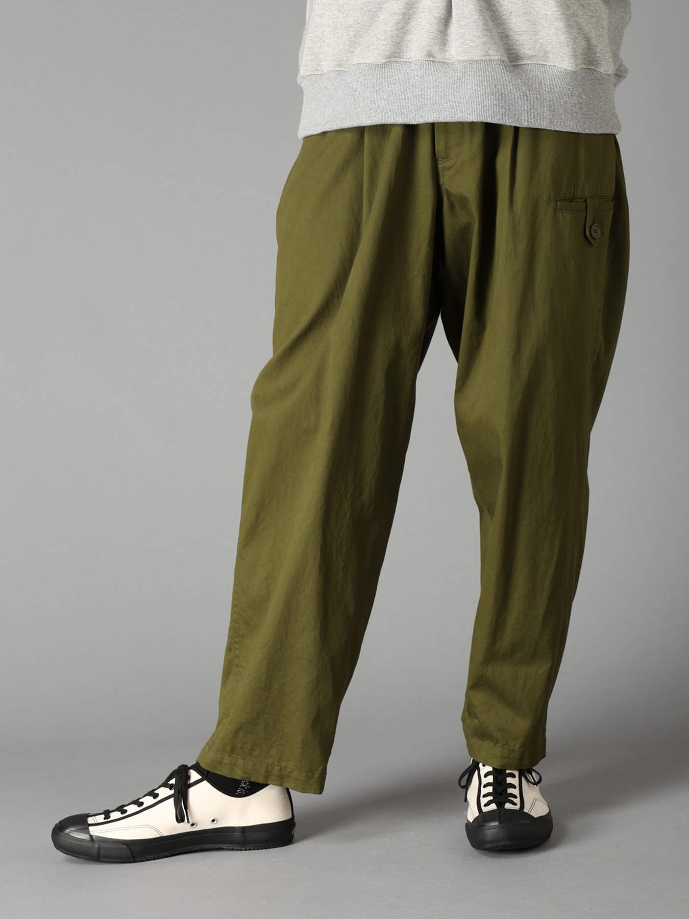 20/COTTON TWILL TAB DETAIL STRAIGHT PANTS