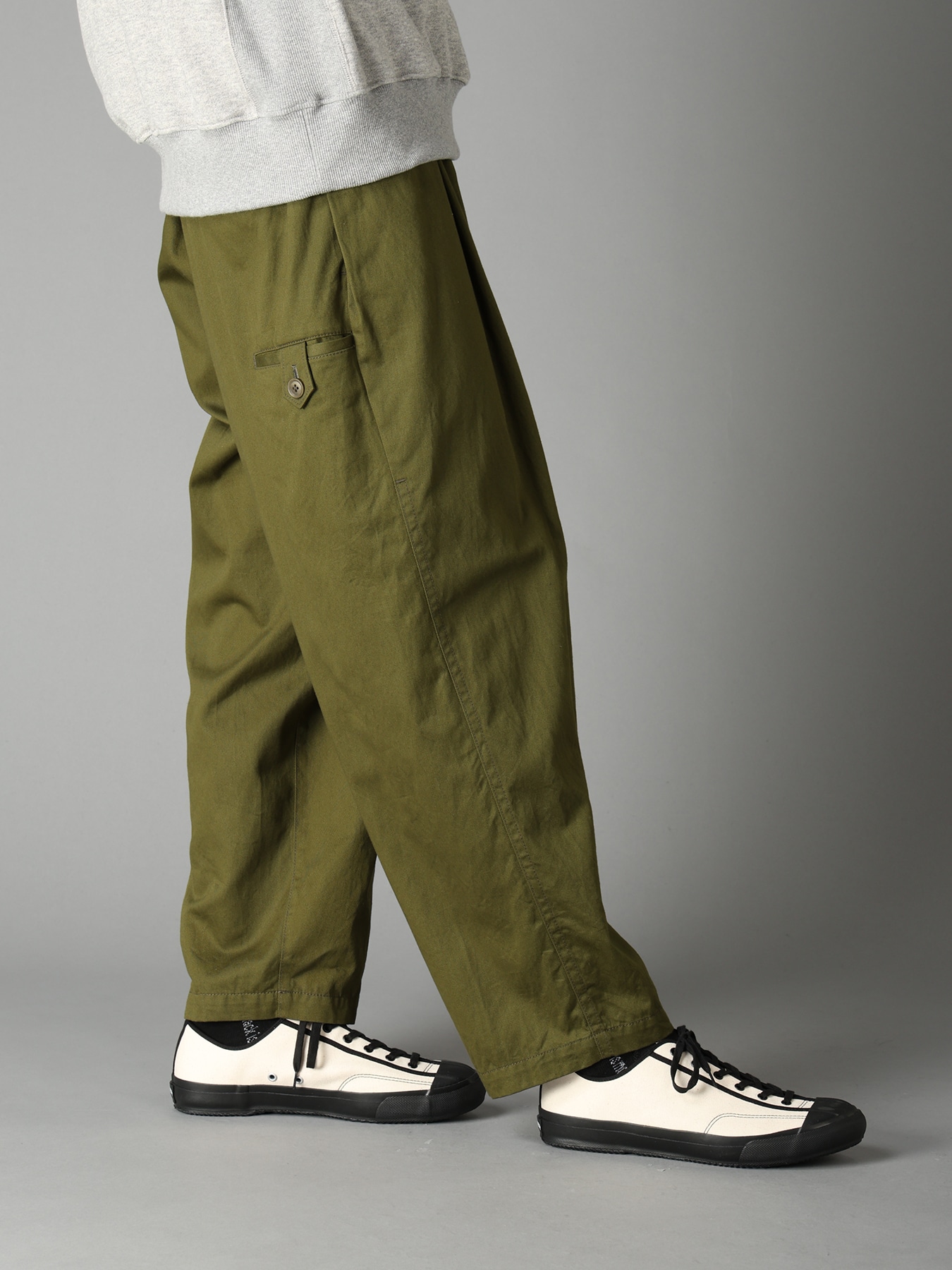 20/COTTON TWILL TAB DETAIL STRAIGHT PANTS