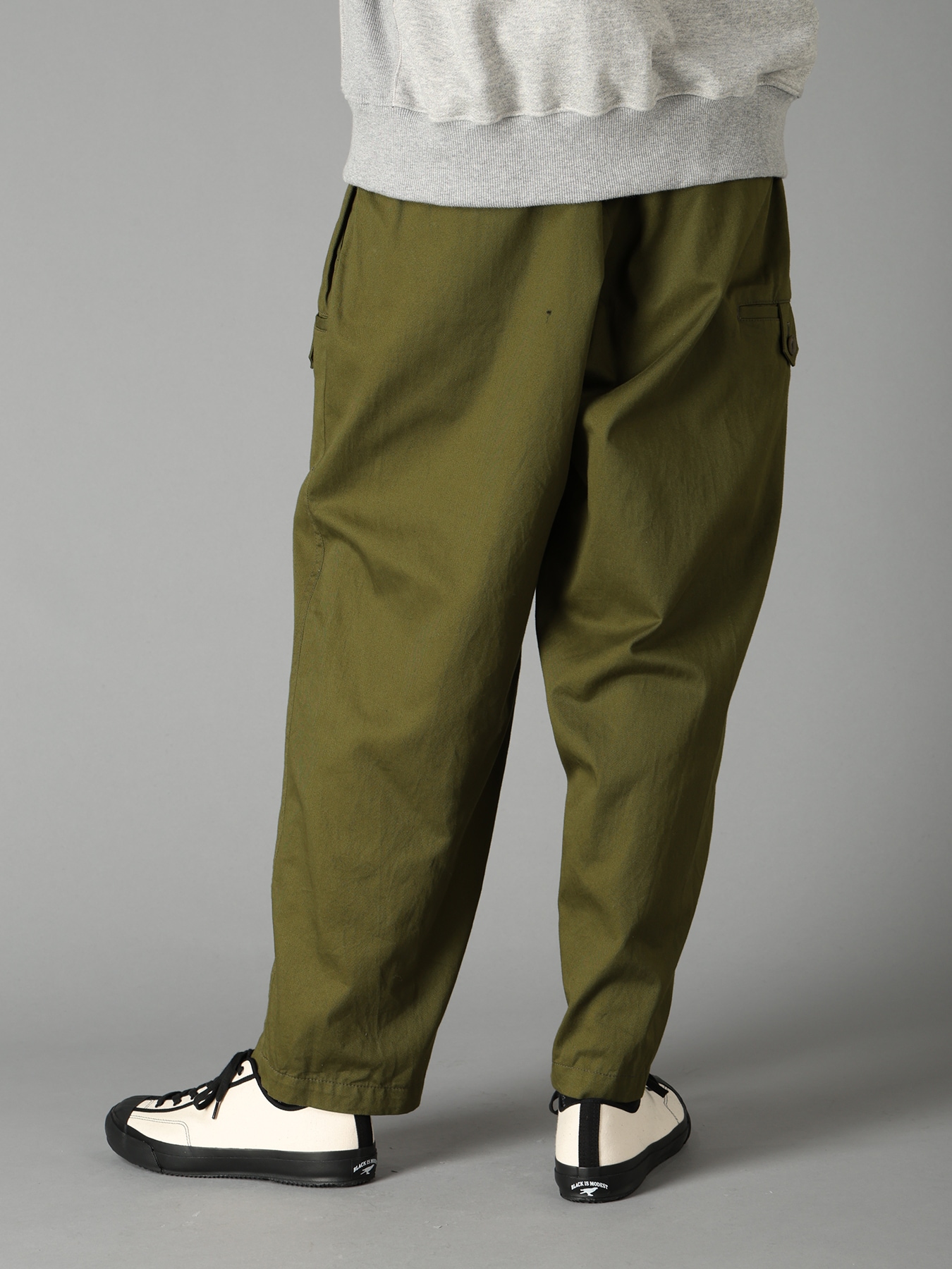 20/COTTON TWILL TAB DETAIL STRAIGHT PANTS