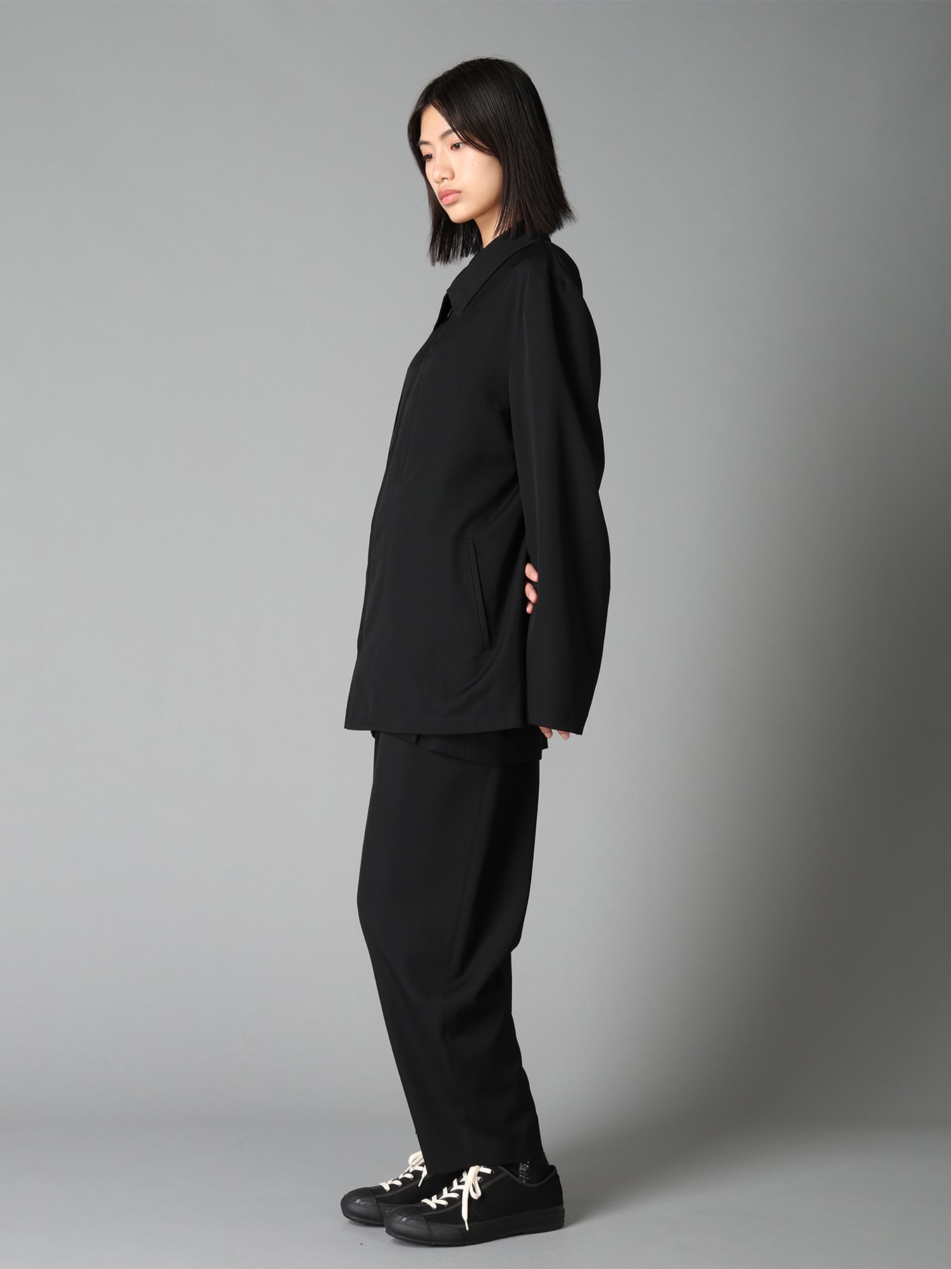 WASHER WOOL GABARDINE ZIP-UP BLOUSON