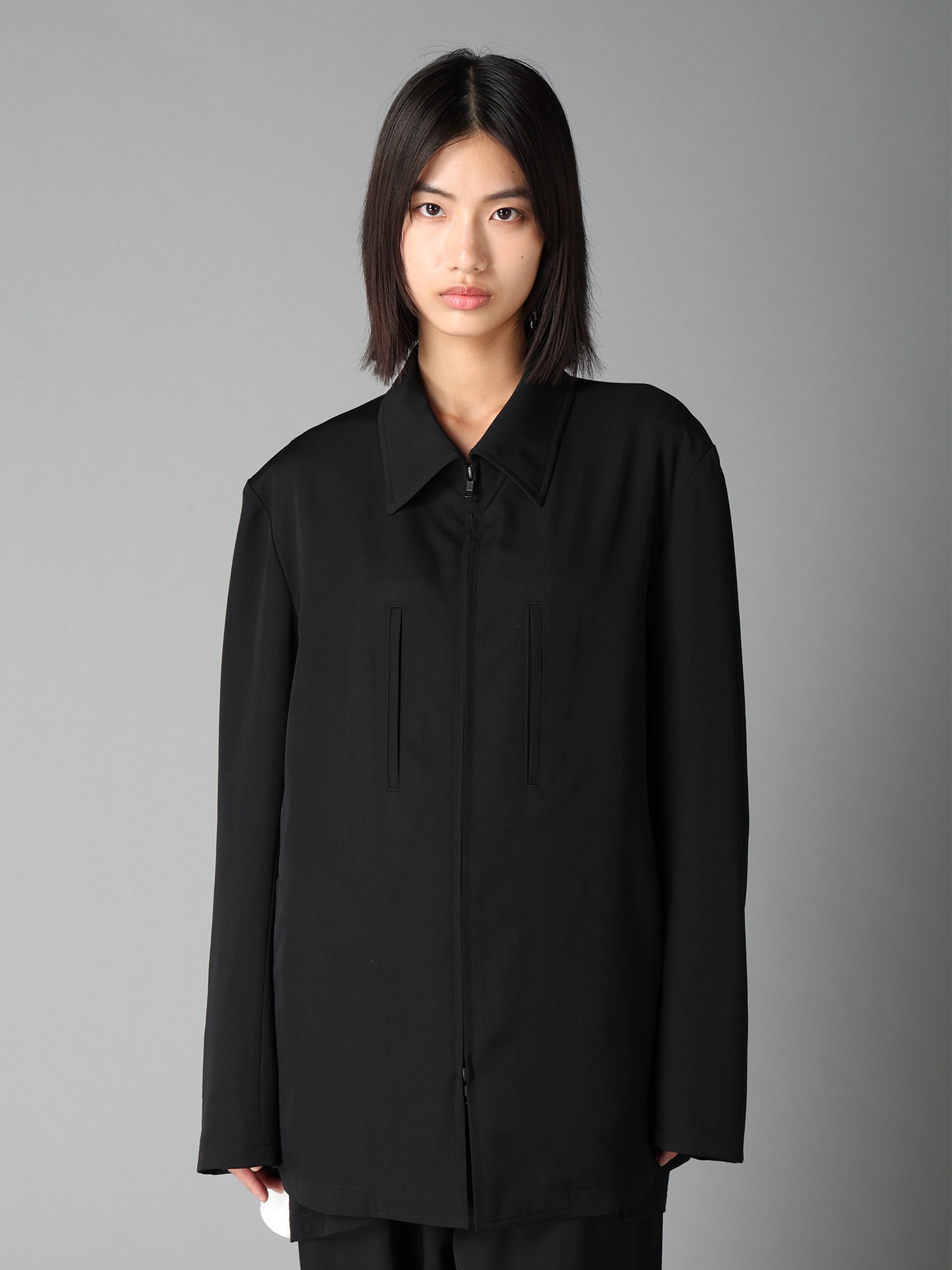 WASHER WOOL GABARDINE ZIP-UP BLOUSON