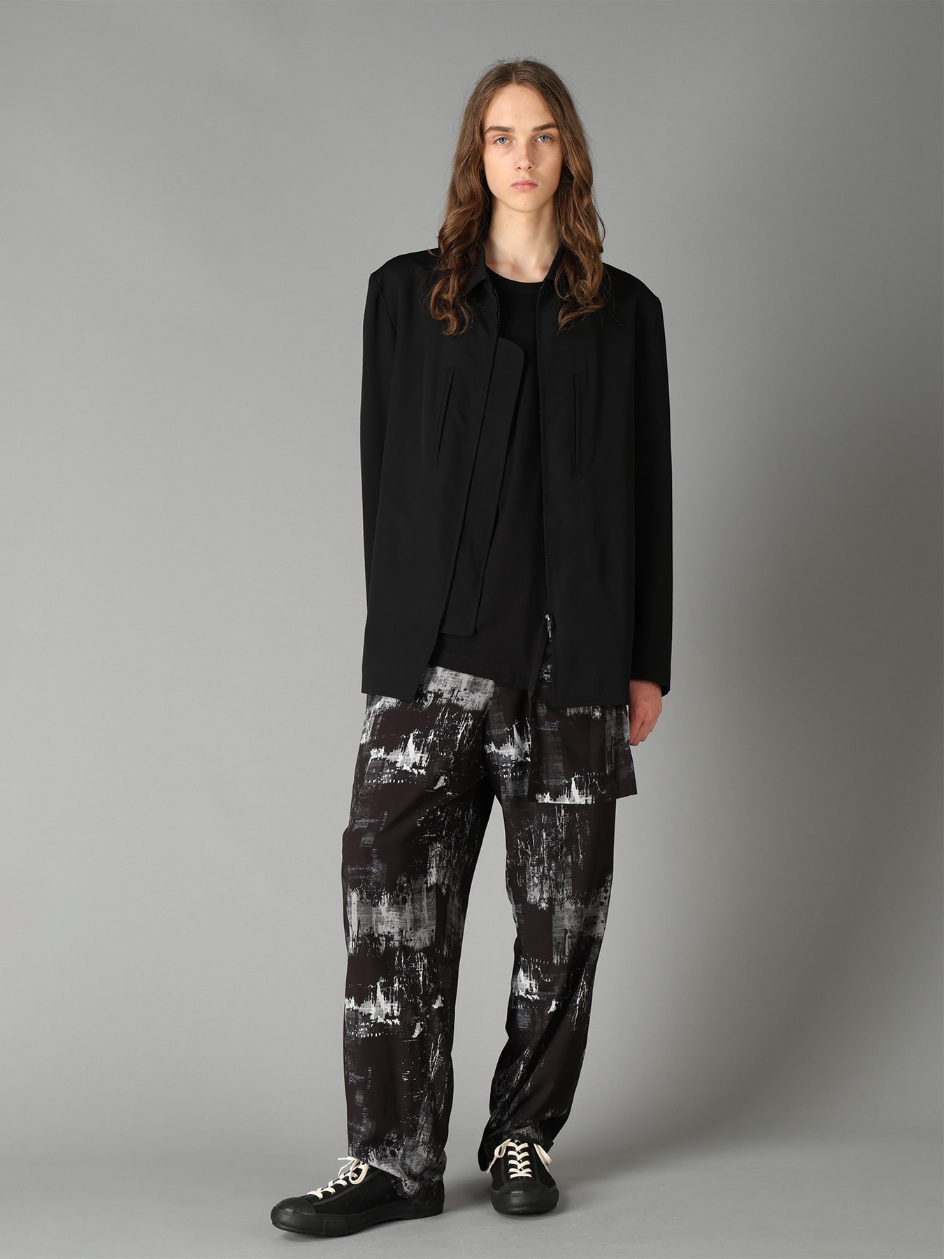 WASHER WOOL GABARDINE ZIP-UP BLOUSON