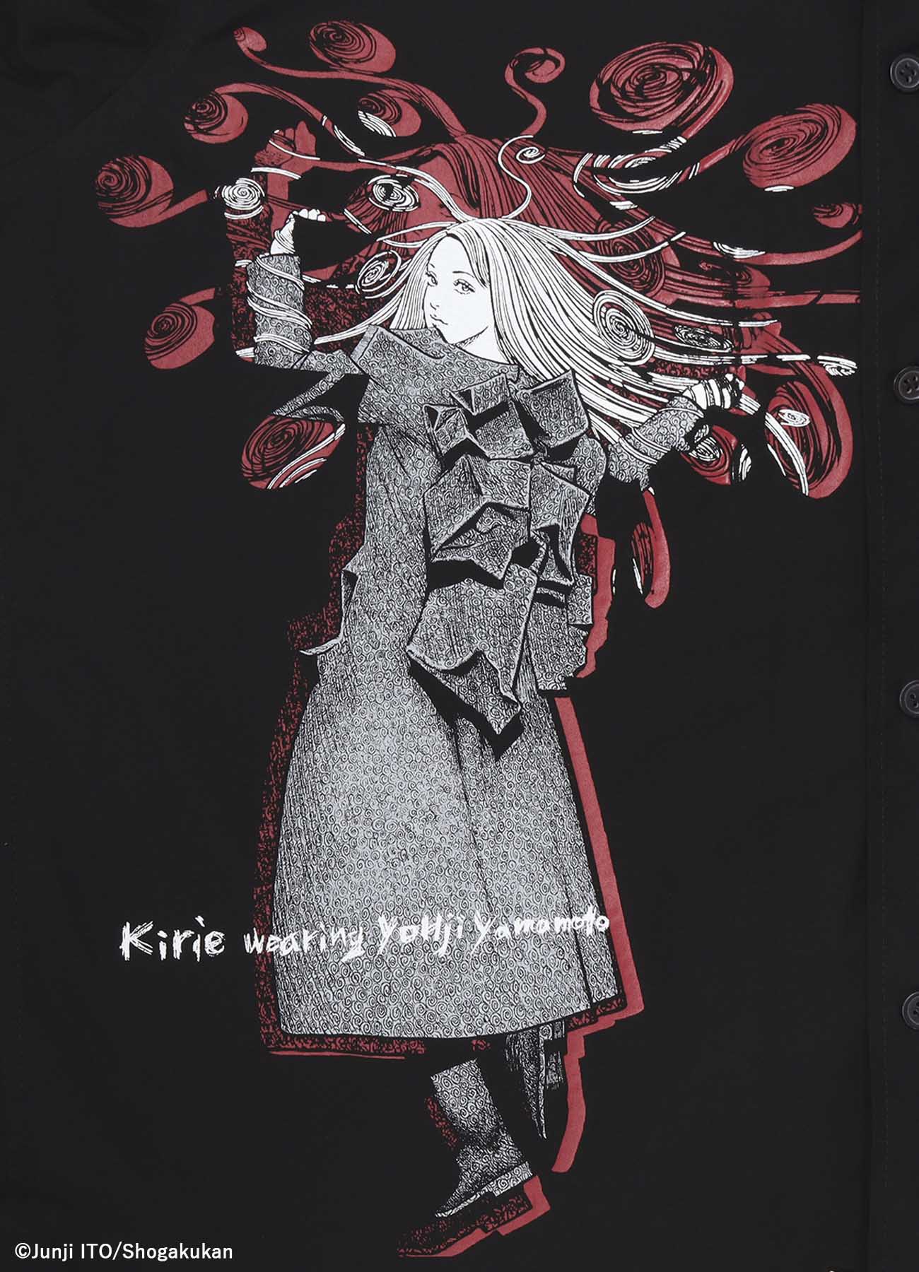 S'YTE × Junji ITO -UZUMAKI- KIRIE WEARING YOHJI YAMAMOTO PRINTED SHIRT