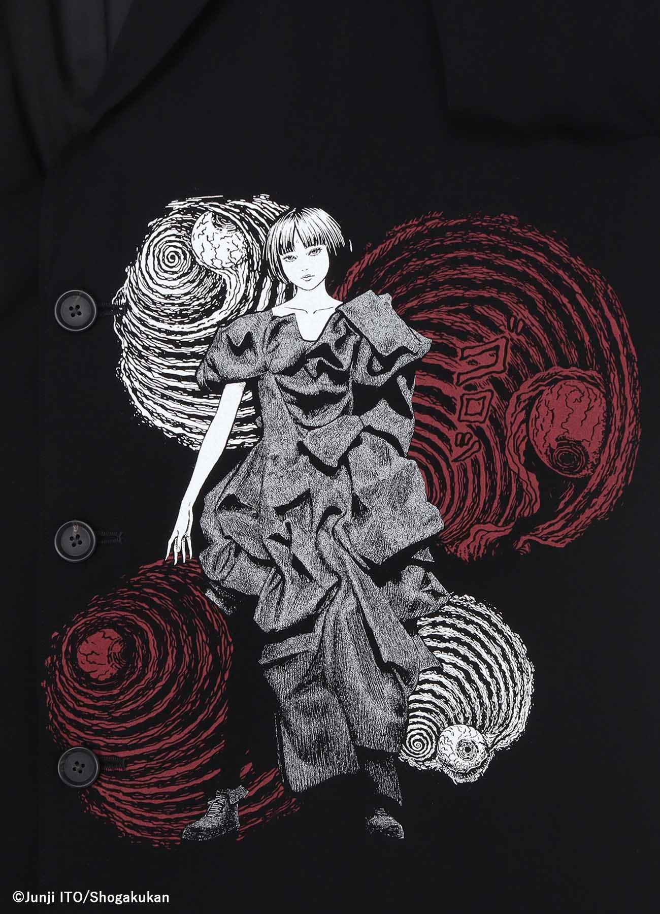 S'YTE × Junji ITO -UZUMAKI- AZAMI WEARING YOHJI YAMAMOTO PRINTED JACKET