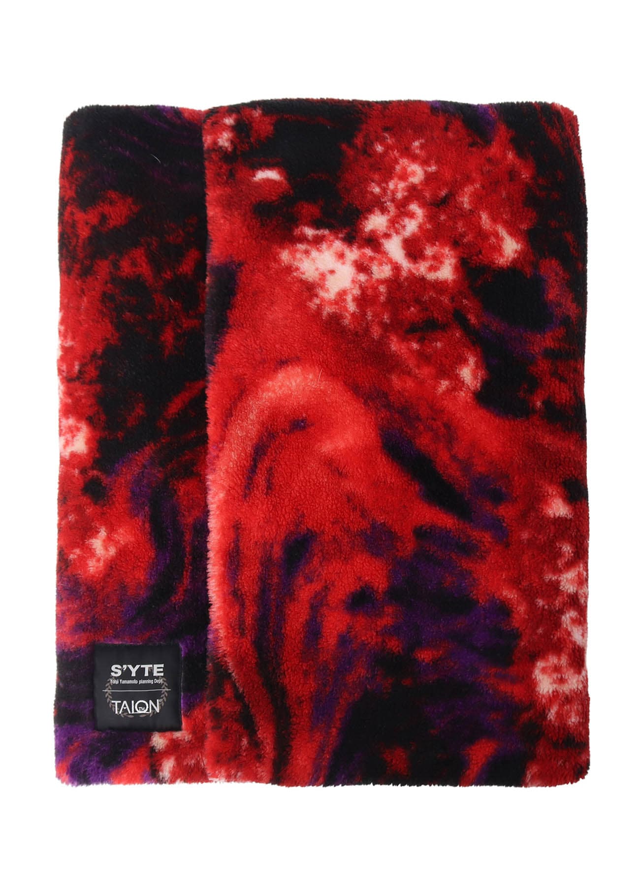 【11/20 12:00 Release】S'YTE X TAION REVERSIBLE QUILTED DOWN SCARF WITH RED PRINTED FLEECE LINING
