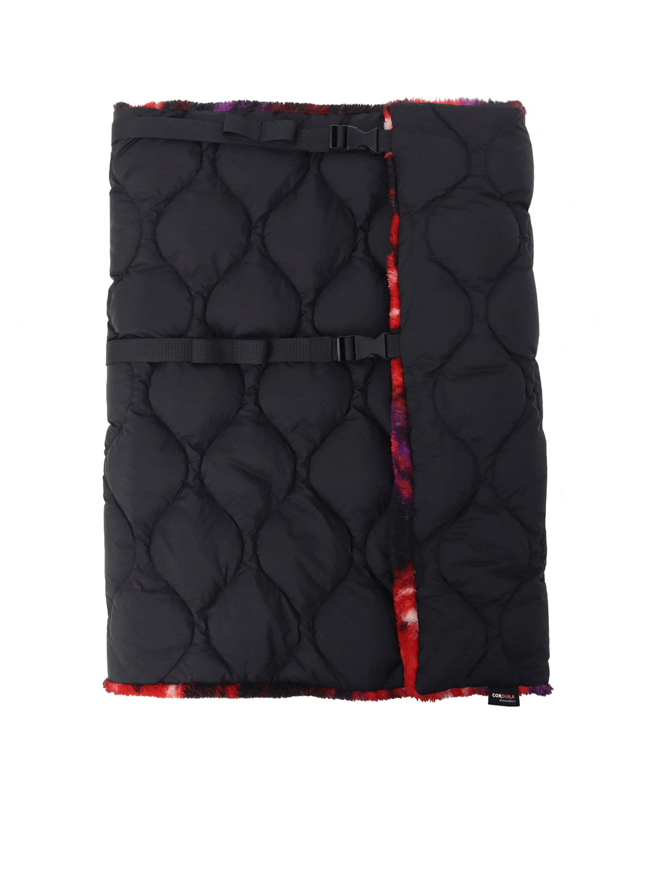 11/14 12:00発売【S'YTE X TAION】REVERSIBLE QUILTED DOWN SCARF WITH RED PRINTED FLEECE LINING