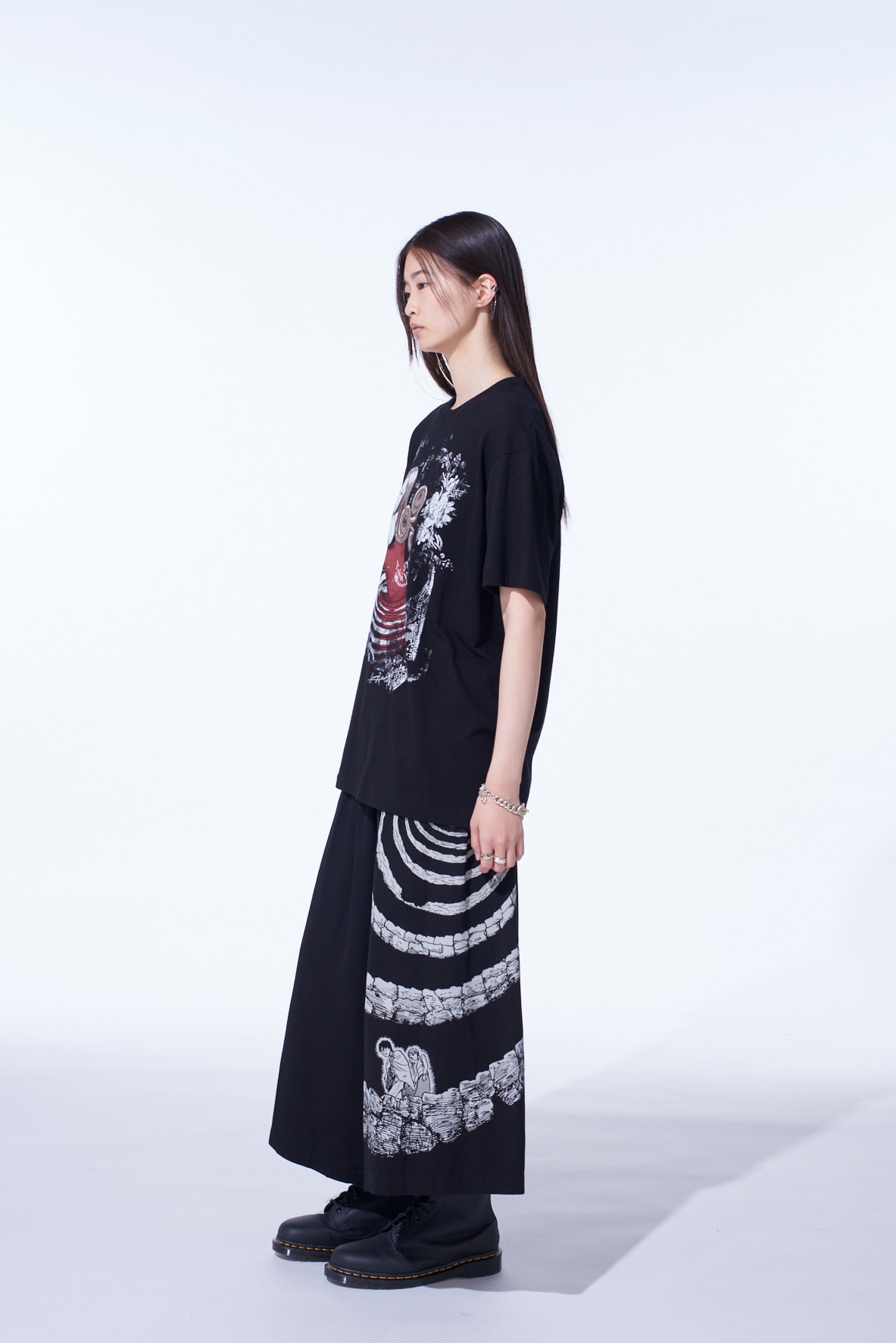 S'YTE × Junji ITO -UZUMAKI- THE SPIRAL PRINTED CULOTTE PANTS