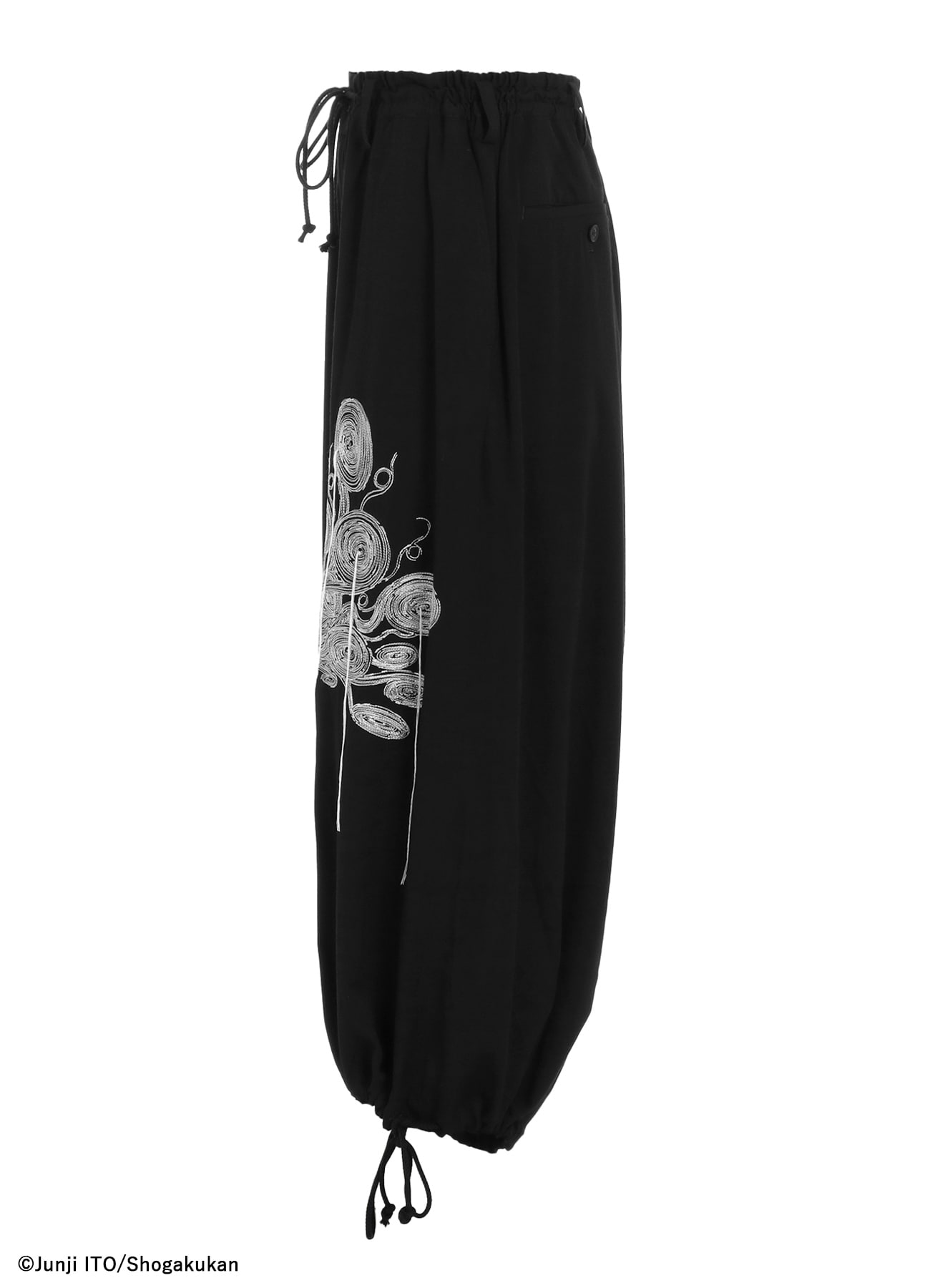 S'YTE × Junji ITO -UZUMAKI- UZUMAKI MOTIF EMBROIDERY HAKAMA BALLOON PANTS