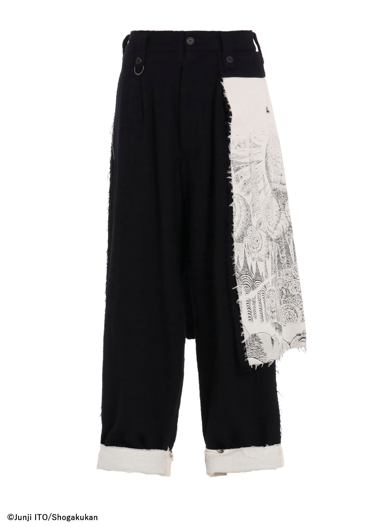S'YTE × Junji ITO -UZUMAKI- KIRIE PRINTED WRAP SKIRT PANTS