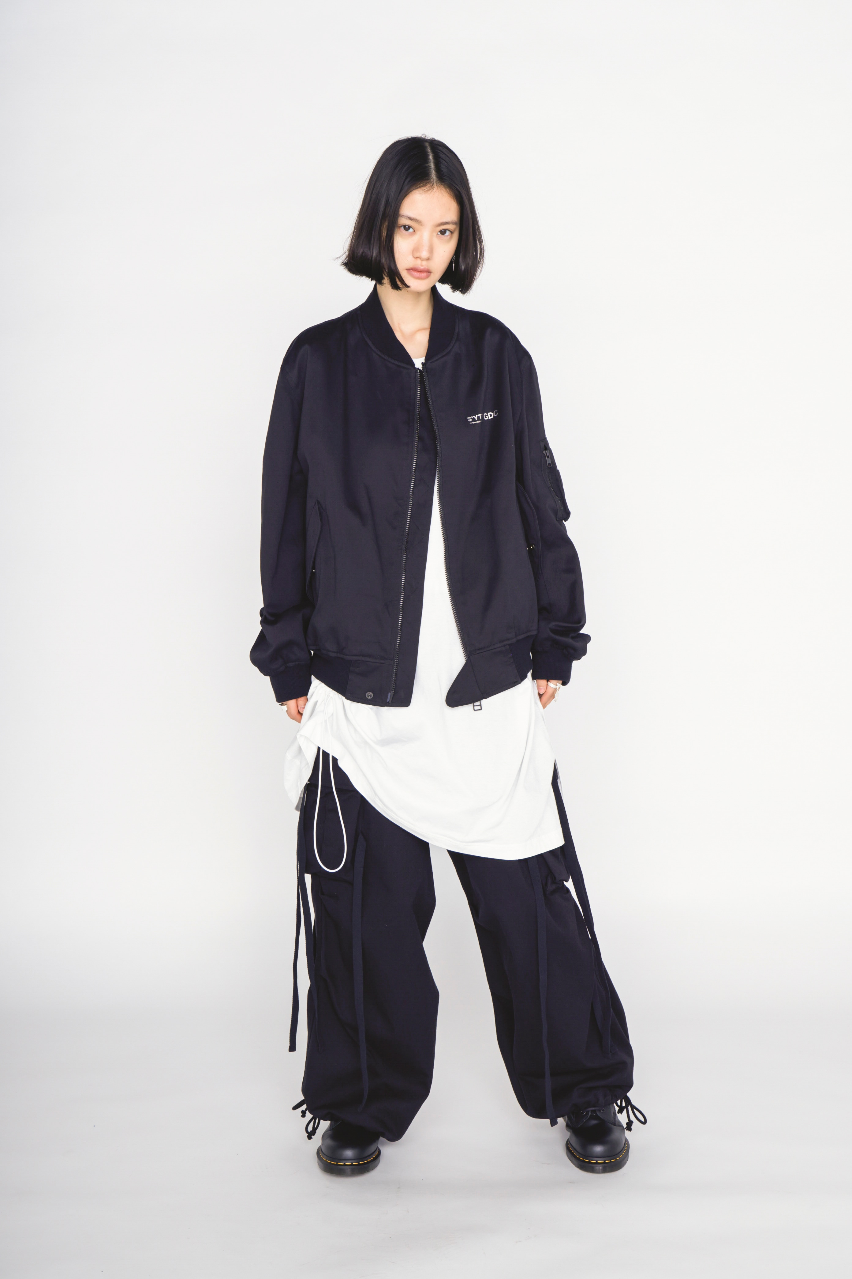 【2/19 12:00 Release】-S’YTE × GDC Collaborate Collection-COTTON DRILL LOGO-PRINTED ARMY TECHNO PANTS