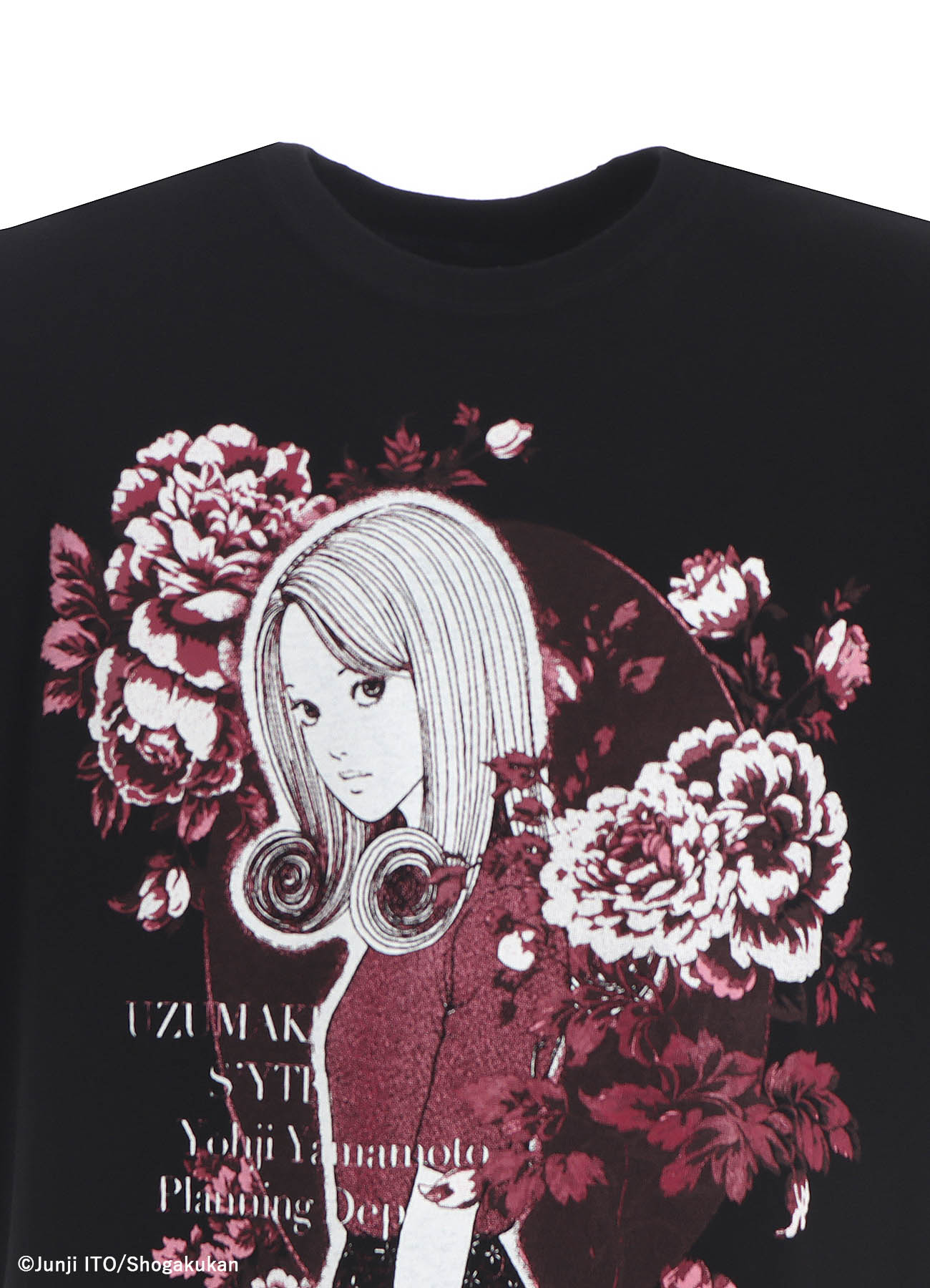 S'YTE × Junji ITO -UZUMAKI- FLOWER AND KIRIE GRAPHIC T-SHIRT