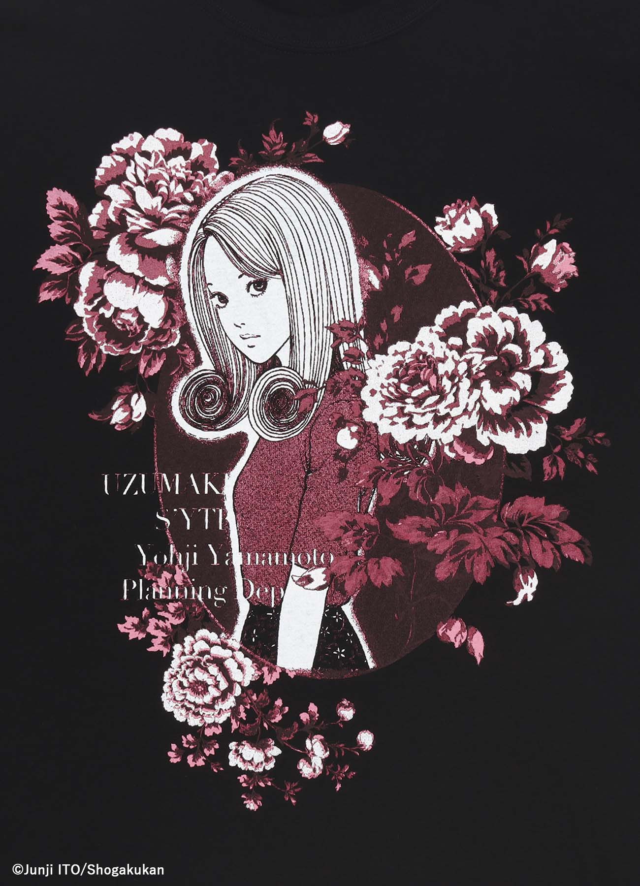S'YTE × Junji ITO -UZUMAKI- FLOWER AND KIRIE GRAPHIC T-SHIRT