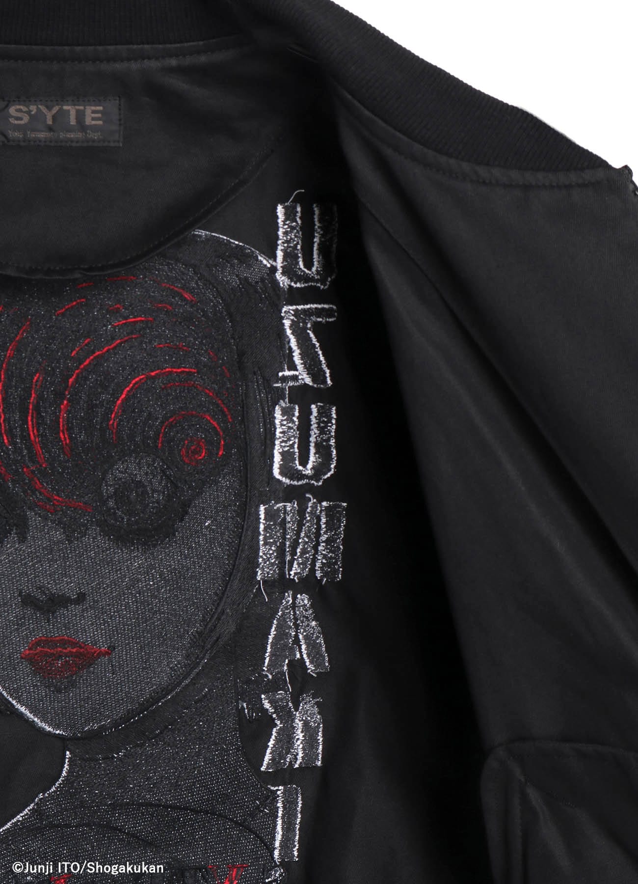 S'YTE × Junji ITO -UZUMAKI- AZAMI EMBROIDERY BOMBER JACKET