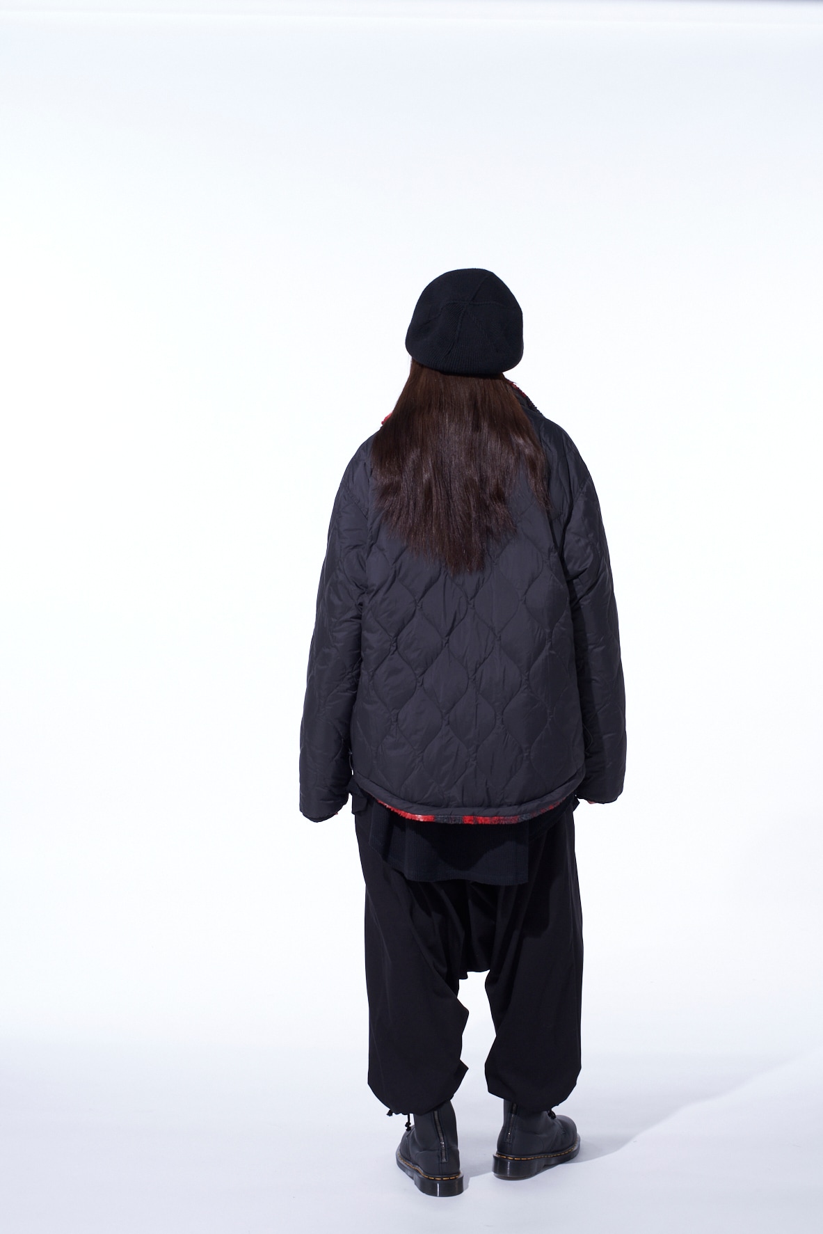 S'YTE X TAION REVERSIBLE QUILTED RED PRINTED FLEECE JACKET