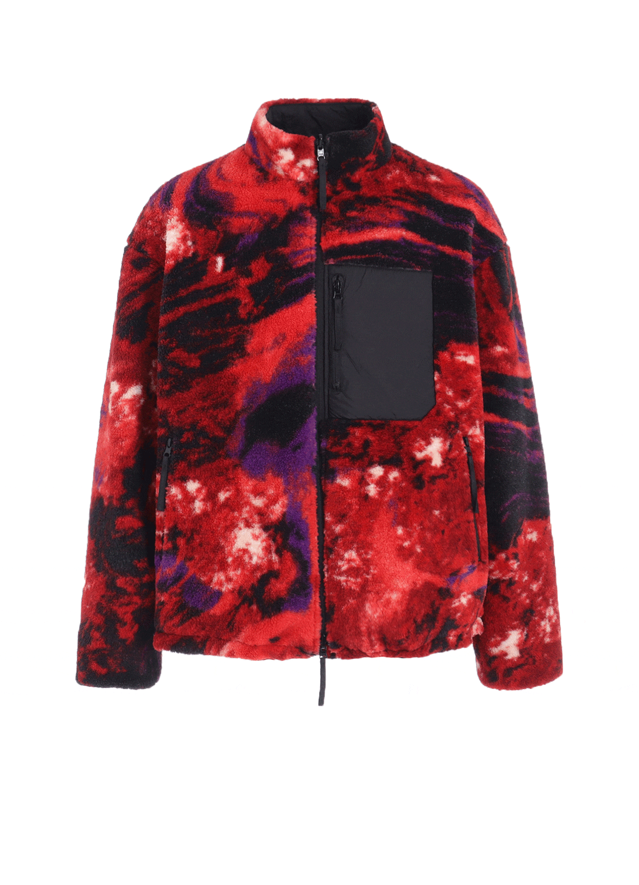 11/14 12:00発売【S'YTE X TAION】REVERSIBLE QUILTED RED PRINTED FLEECE JACKET