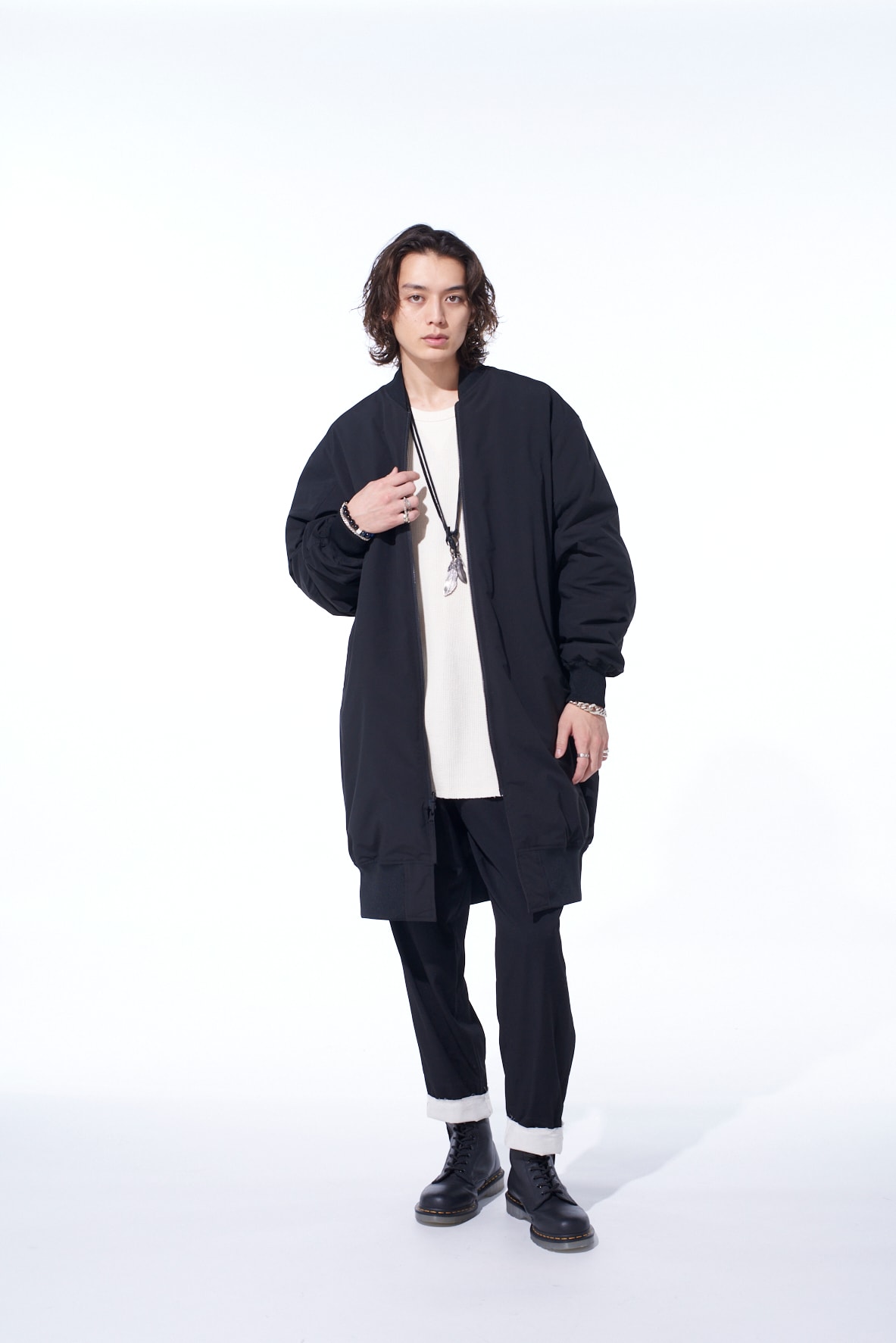 S'YTE X TAION REVERSIBLE LONG BOMBER JACKET