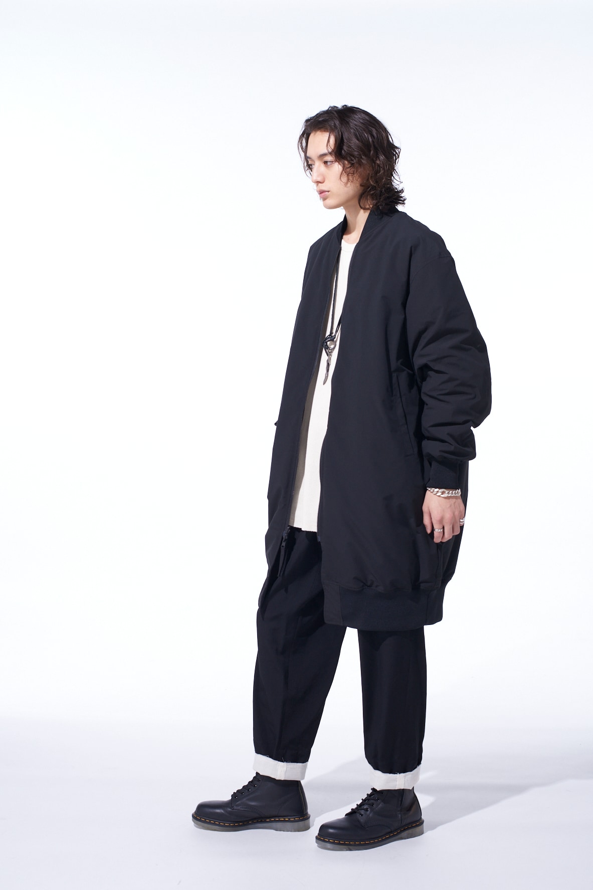 S'YTE X TAION REVERSIBLE LONG BOMBER JACKET(S Black): S'YTE｜THE