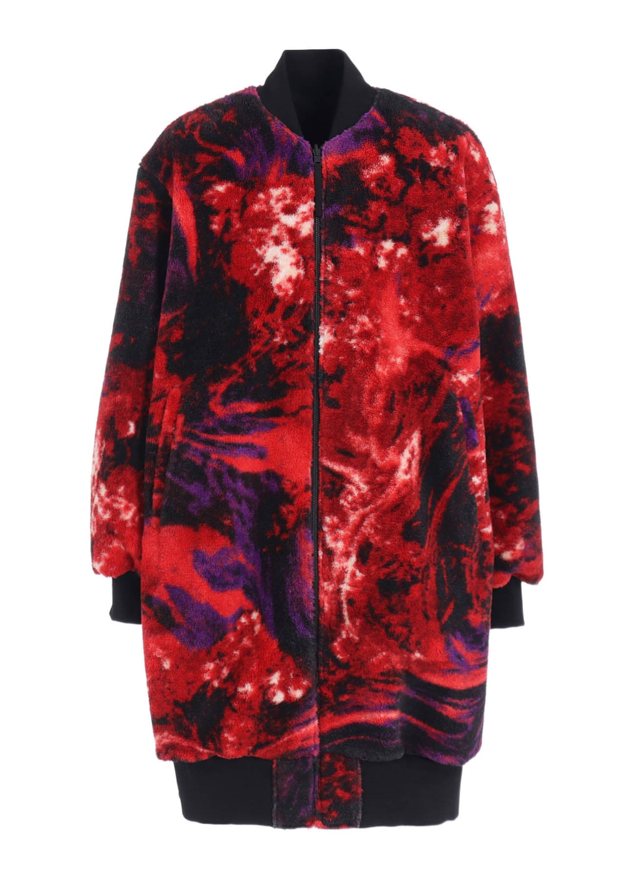 【11/20 12:00 Release】S'YTE X TAION REVERSIBLE LONG BOMBER JACKET WITH RED PRINTED FLEECE LINING