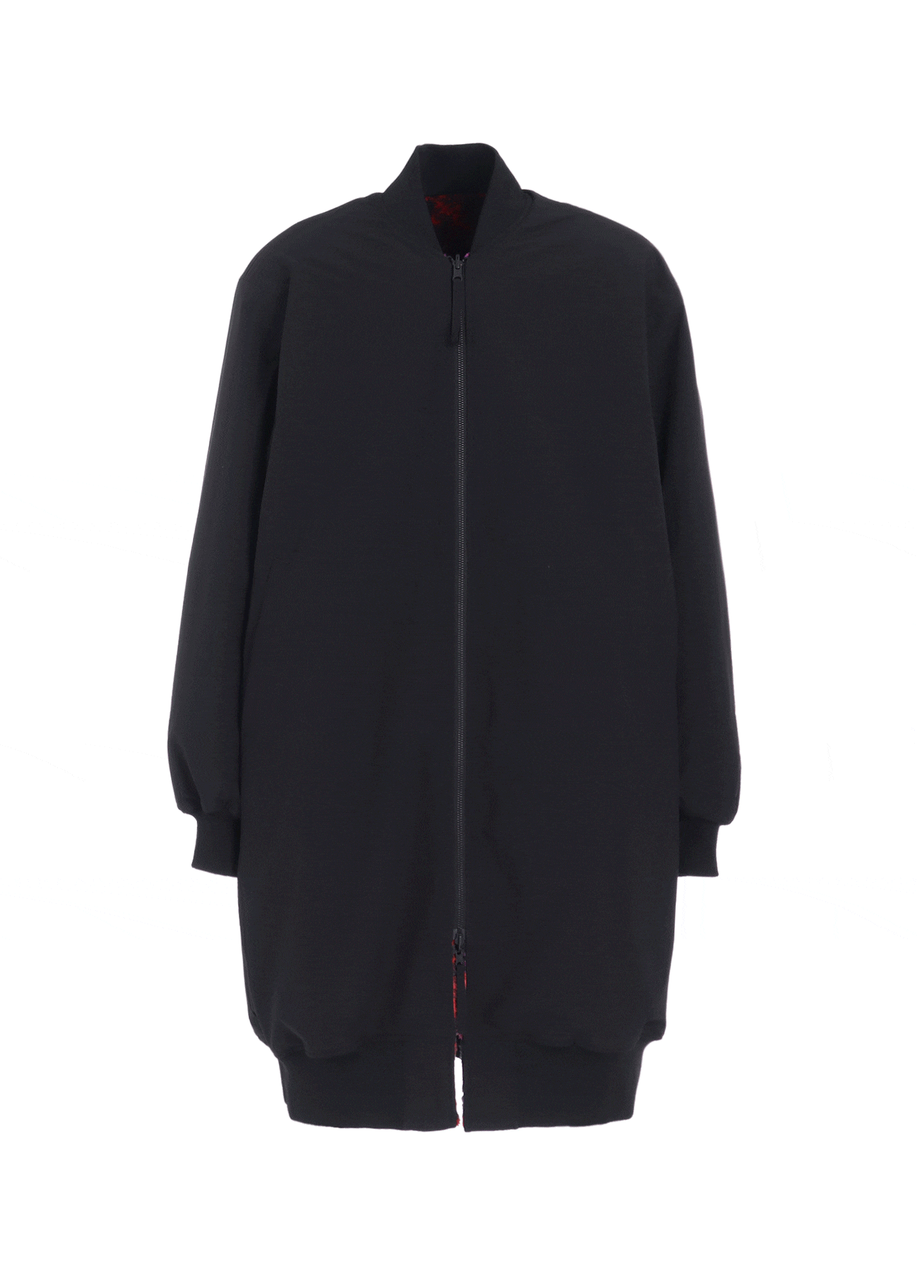 11/14 12:00発売【S'YTE X TAION】REVERSIBLE LONG BOMBER JACKET WITH RED PRINTED FLEECE LINING