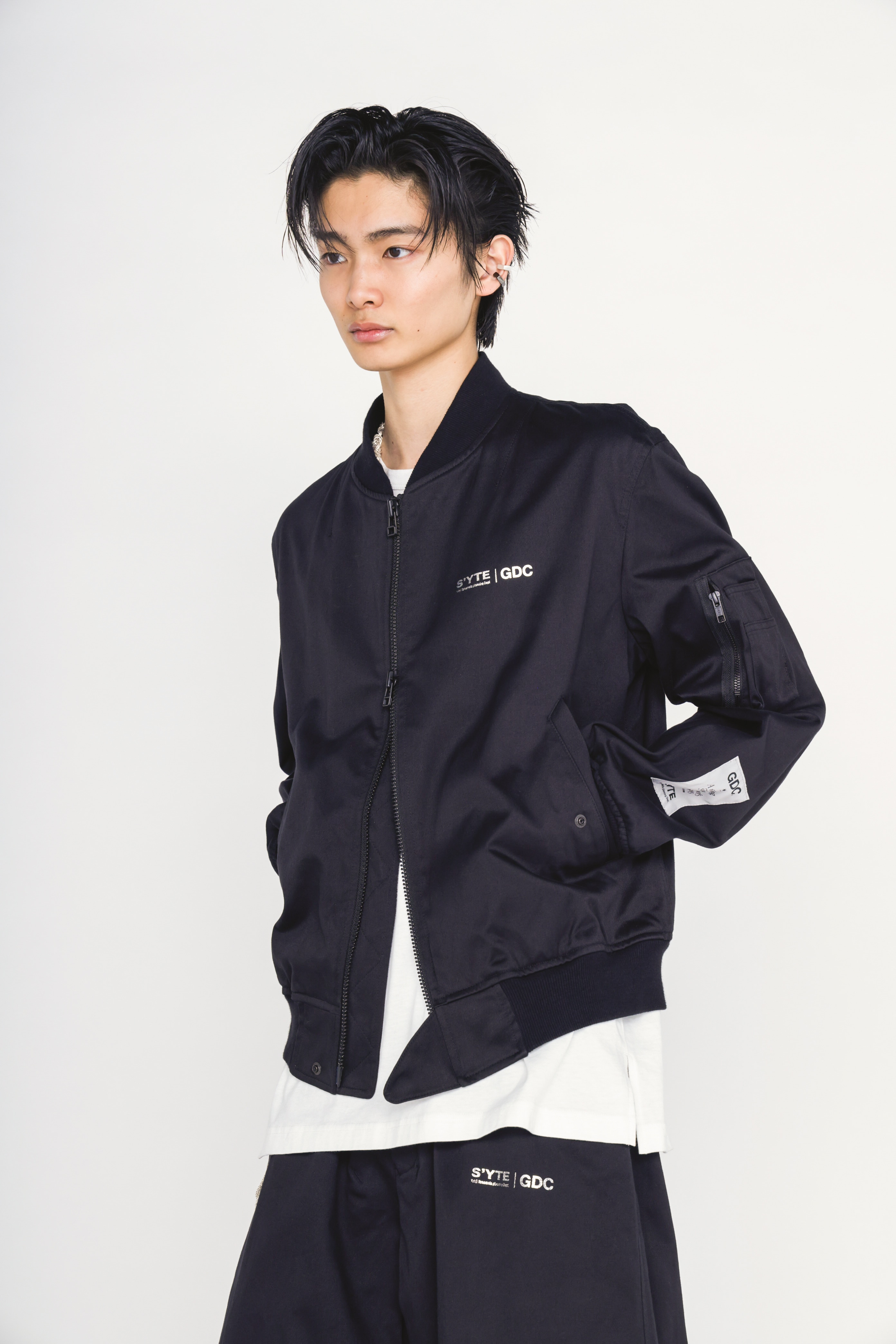 【2/19 12:00 Release】-S’YTE × GDC Collaborate Collection-WEPON CLOTH LOGO-PRINTED BOMBER JACKET