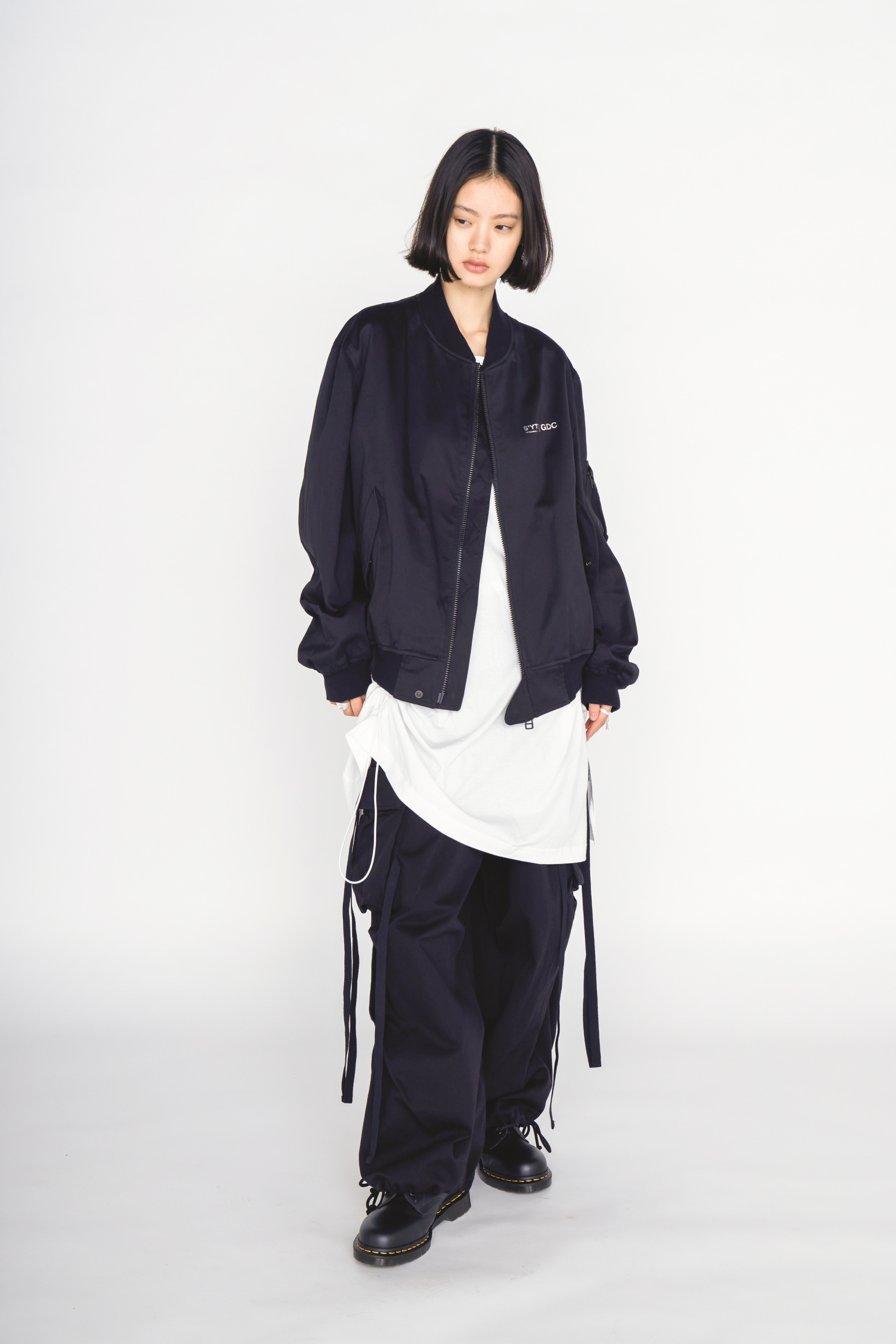 【2/19 12:00 Release】-S’YTE × GDC Collaborate Collection-WEPON CLOTH LOGO-PRINTED BOMBER JACKET