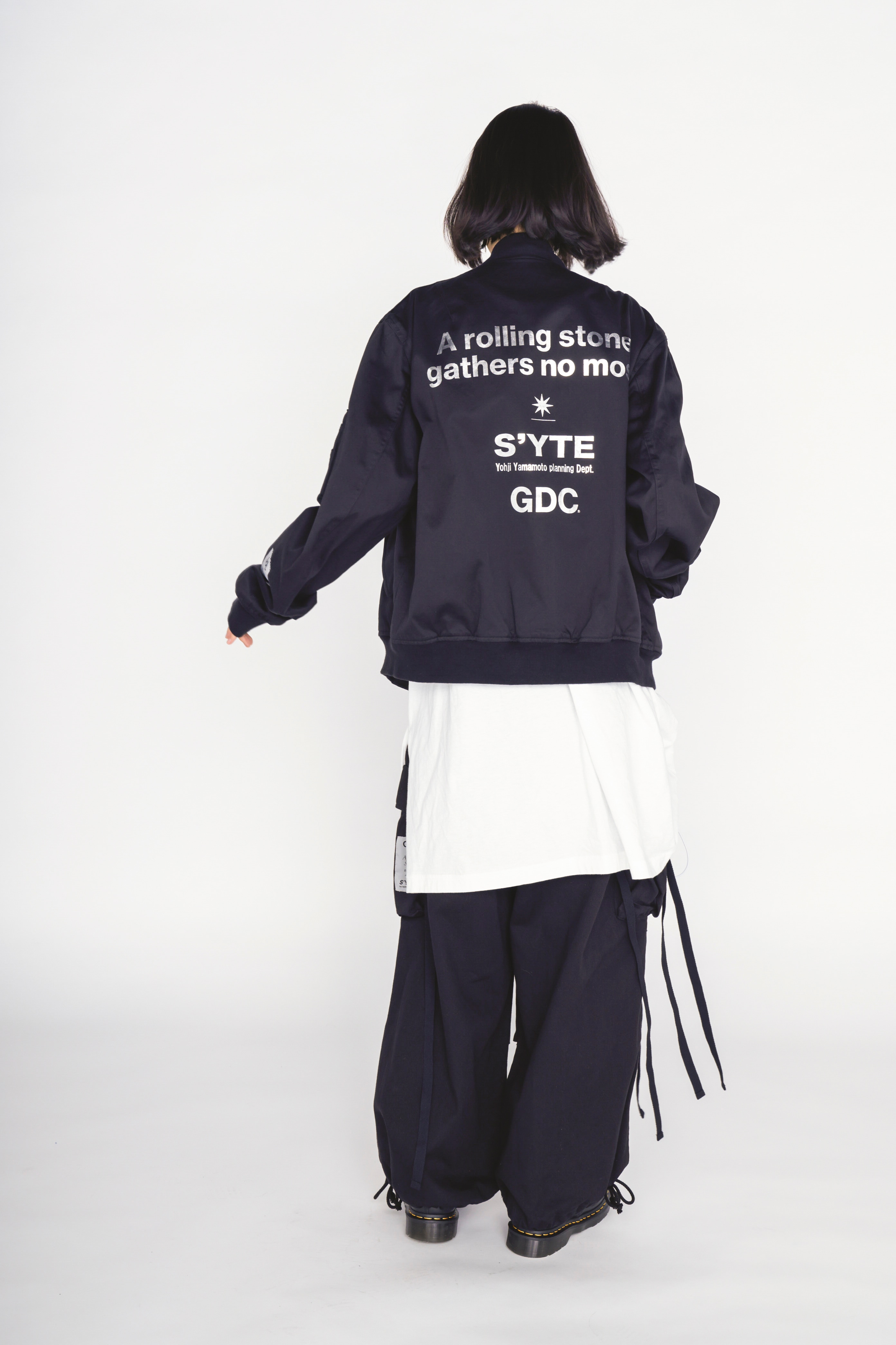 【2/19 12:00 Release】-S’YTE × GDC Collaborate Collection-WEPON CLOTH LOGO-PRINTED BOMBER JACKET