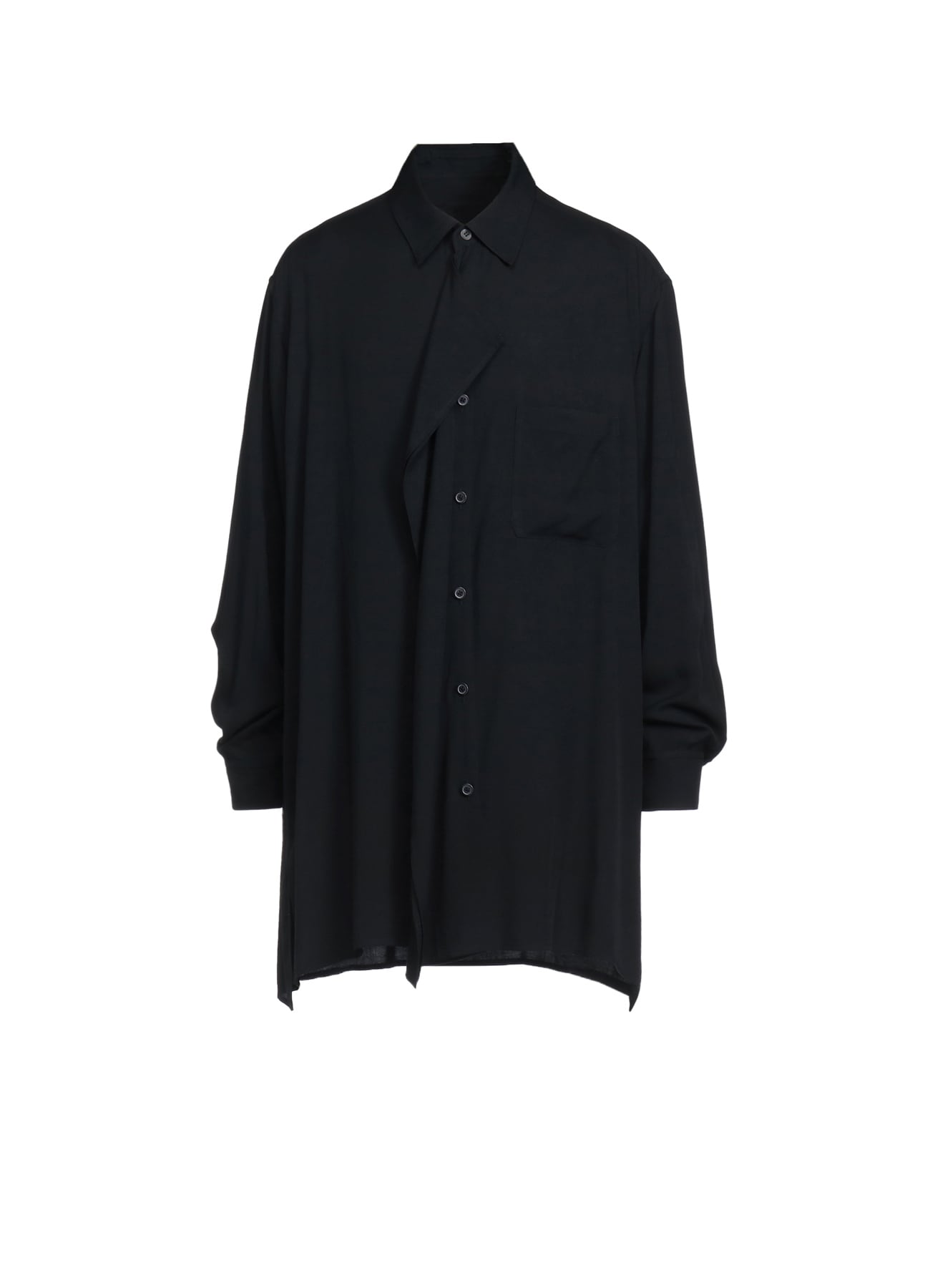 【5/23～5/28 Y's OMOTESANDO 先行販売】RAYON WASHER TWILL DOUBLE-TAILORED FRONT DRAPED SHIRT