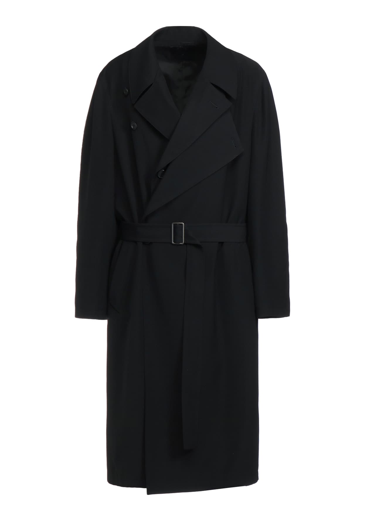 POLYESTER GABARDINE DOUBLE-BREASTED COAT WITH DOUBLE-TAILORED LEFT FRONT
