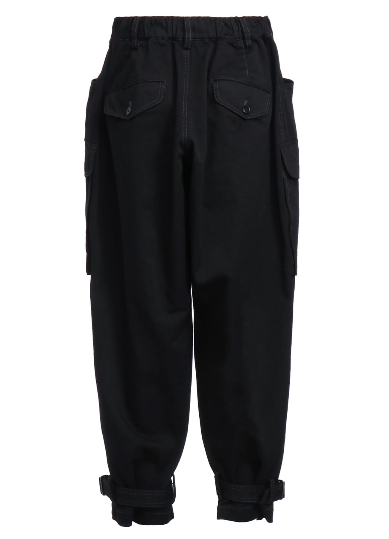 COTTON DRILL CARGO PANTS WITH BELTED HEMS(M Black): S'YTE｜THE 