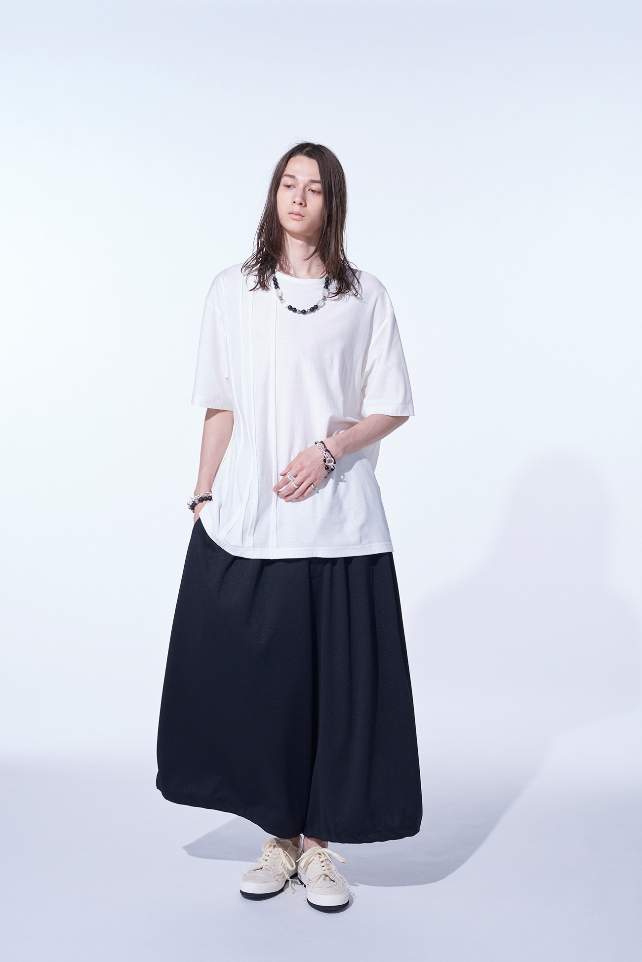 POLYESTER SMOOTH JERSEY 12-PLEATS PANTS