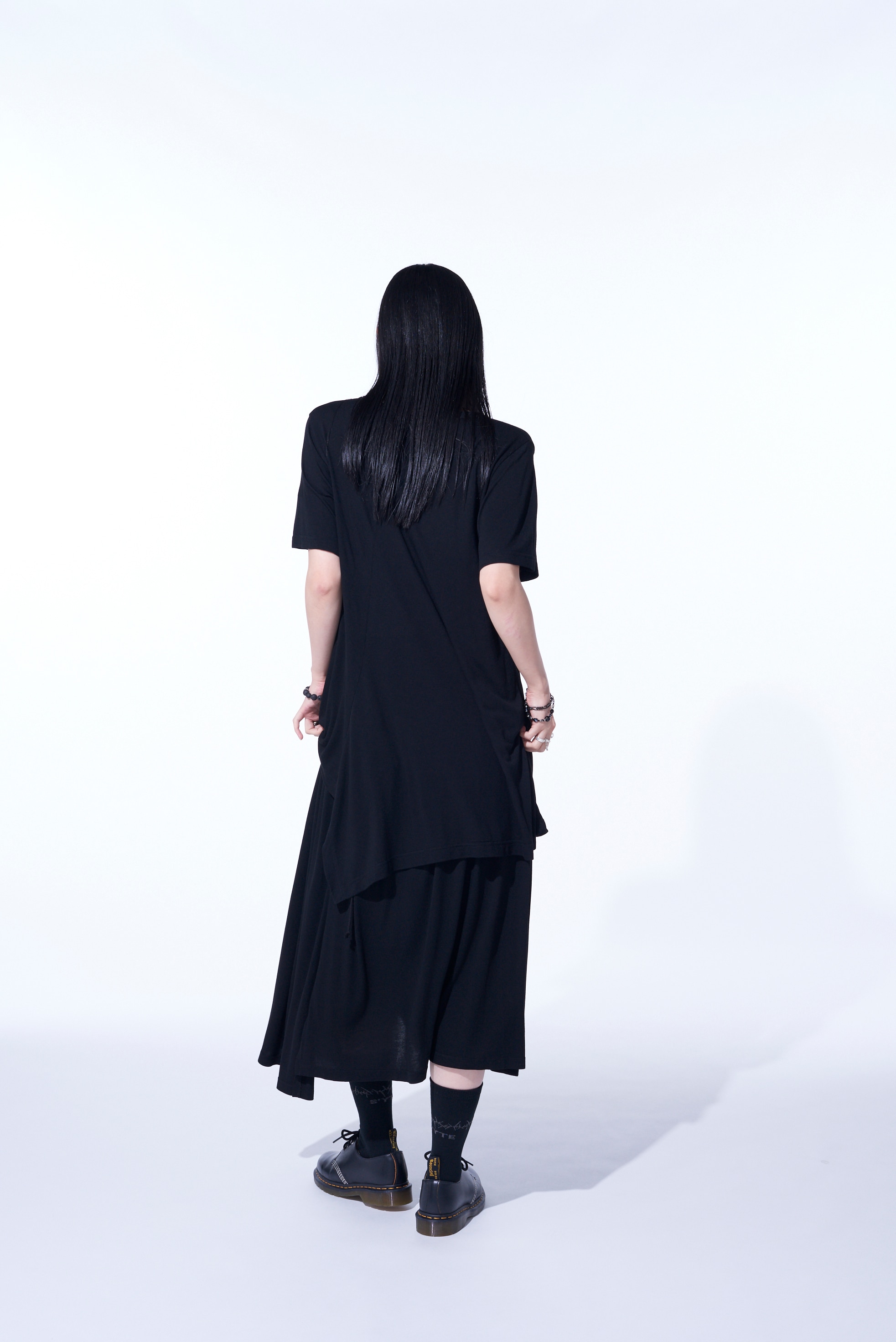 RAYON JERSEY STRINGS GATHERED SKIRT