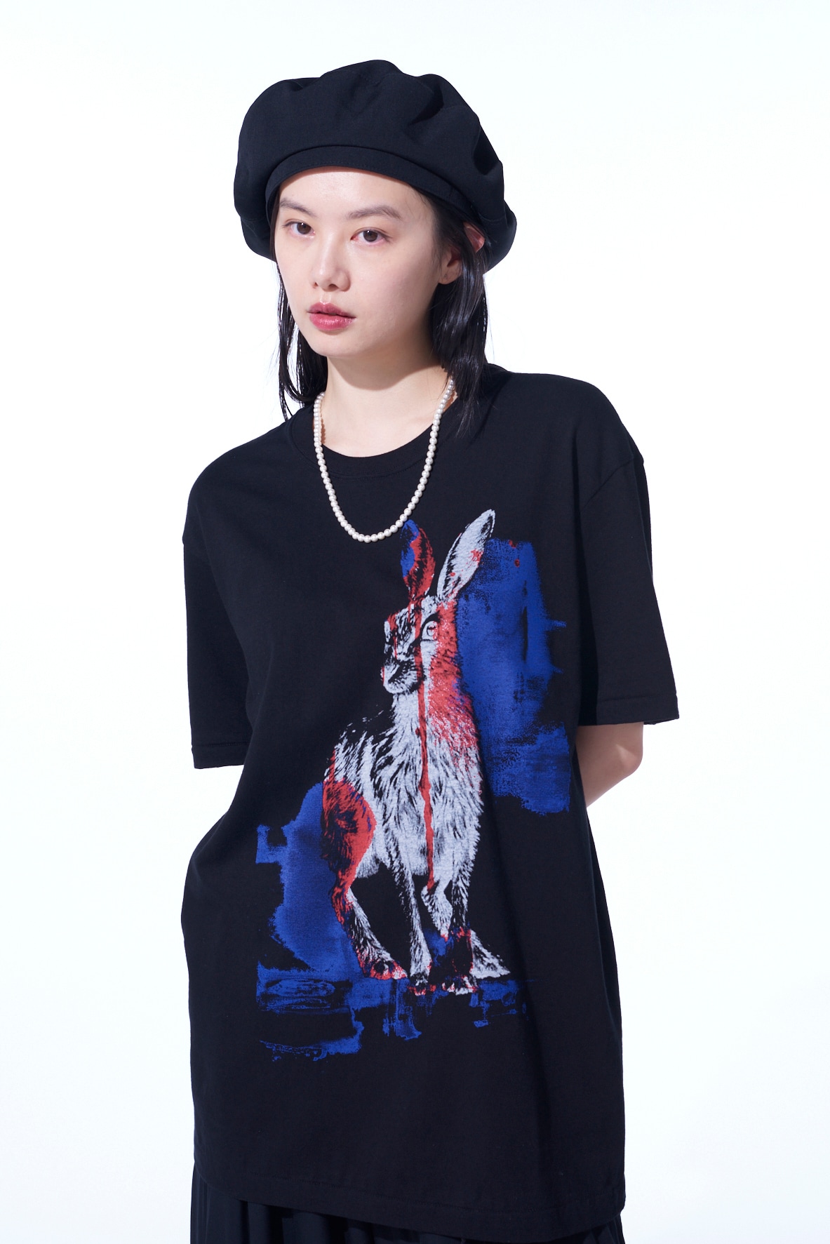 "WILD RABBIT " ANIMAL GRAPHIC T-SHIRT