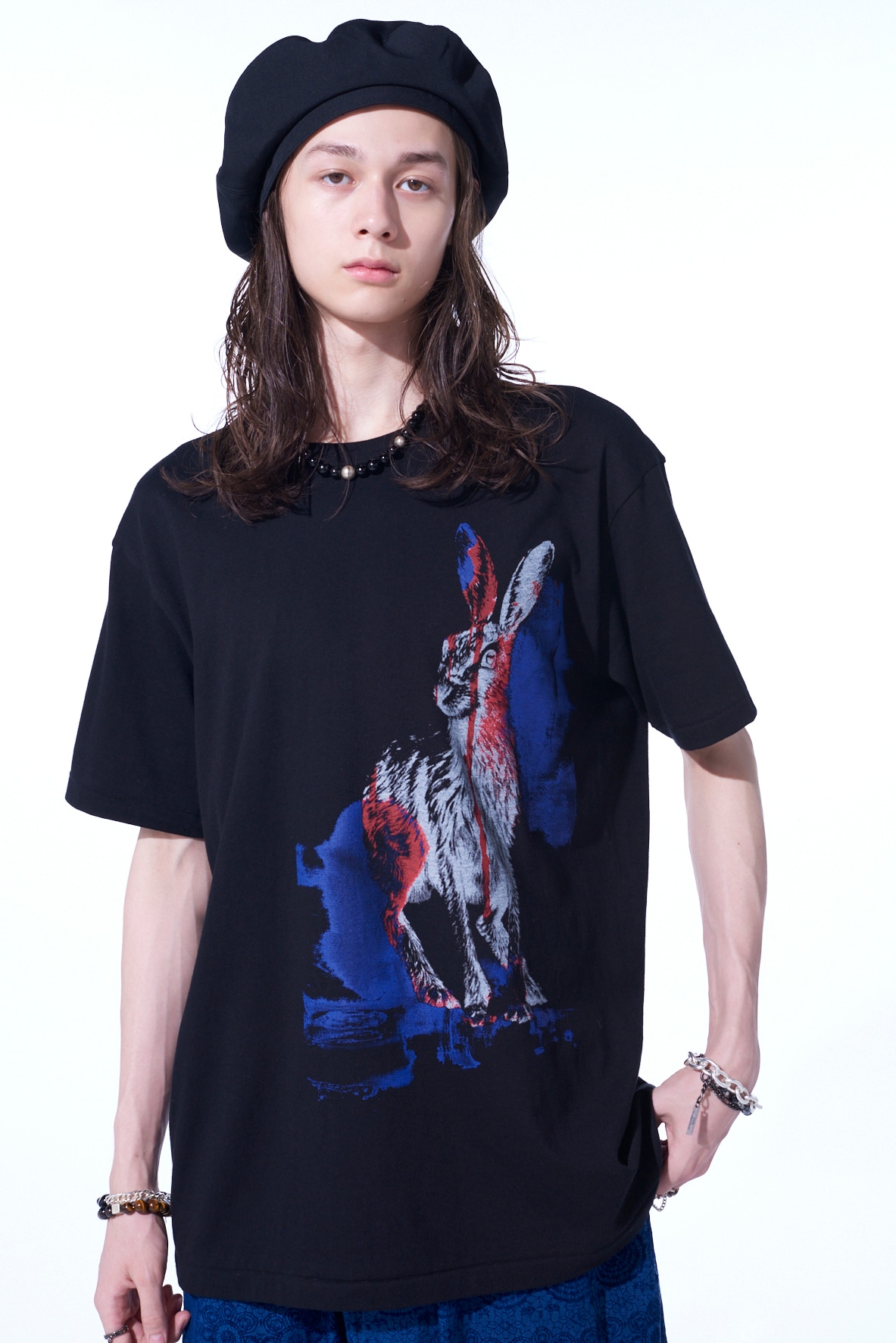 "WILD RABBIT " ANIMAL GRAPHIC T-SHIRT