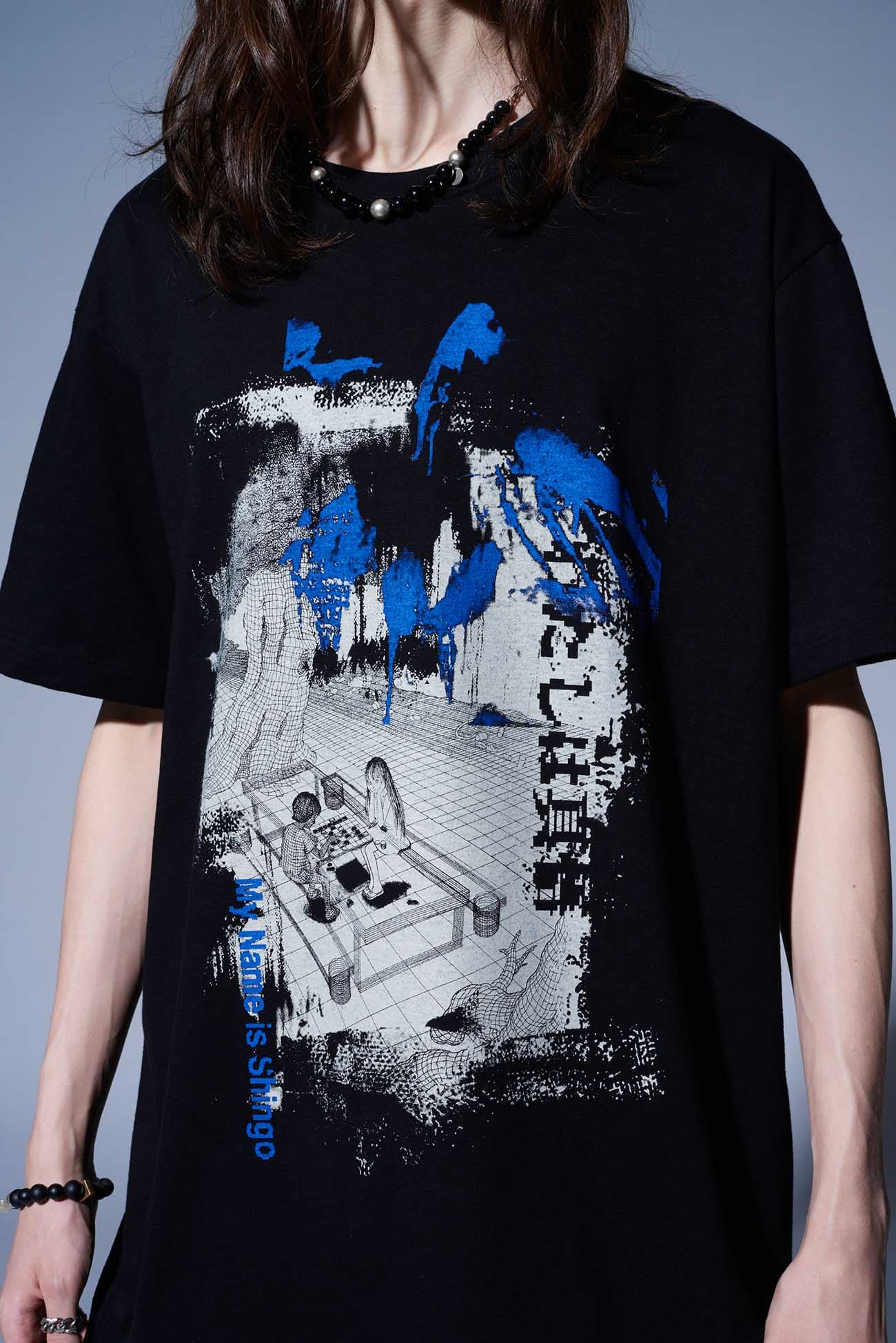 S'YTExKAZUO UMEZZ-MY NAME IS SHINGO- C/JERSEY T-SHIRT PRINTED WITH COMICS COVER ART”Cyber world”