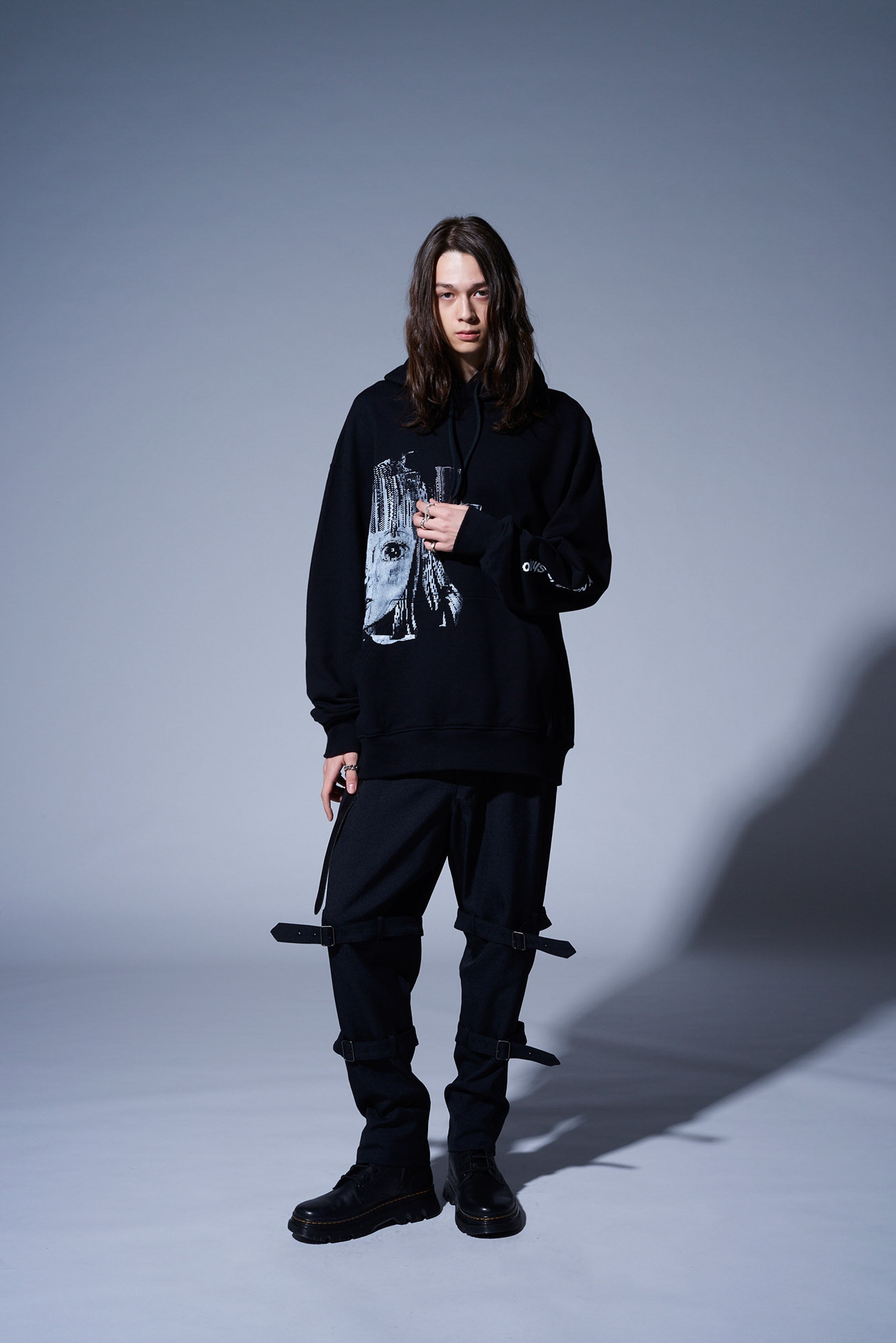 S'YTExKAZUO UMEZZ-MY NAME IS SHINGO- FRENCH TERRY HOODIE WITH PRINTED ILLUSTRATIONS“Marin”