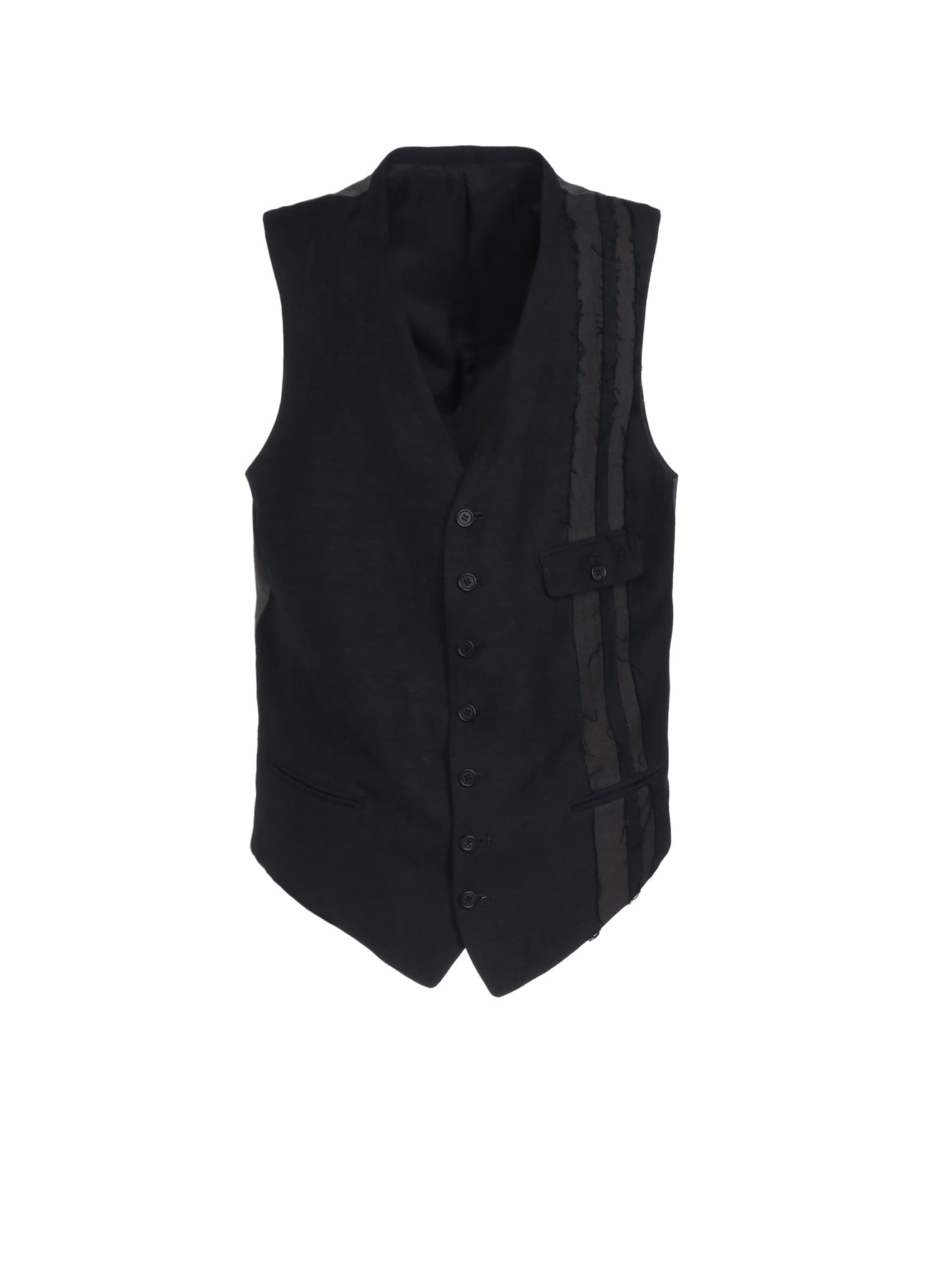 BIO-WASHED DUAL FABRIC CUTTING-EDGE VEST(M Black): S'YTE｜THE SHOP 