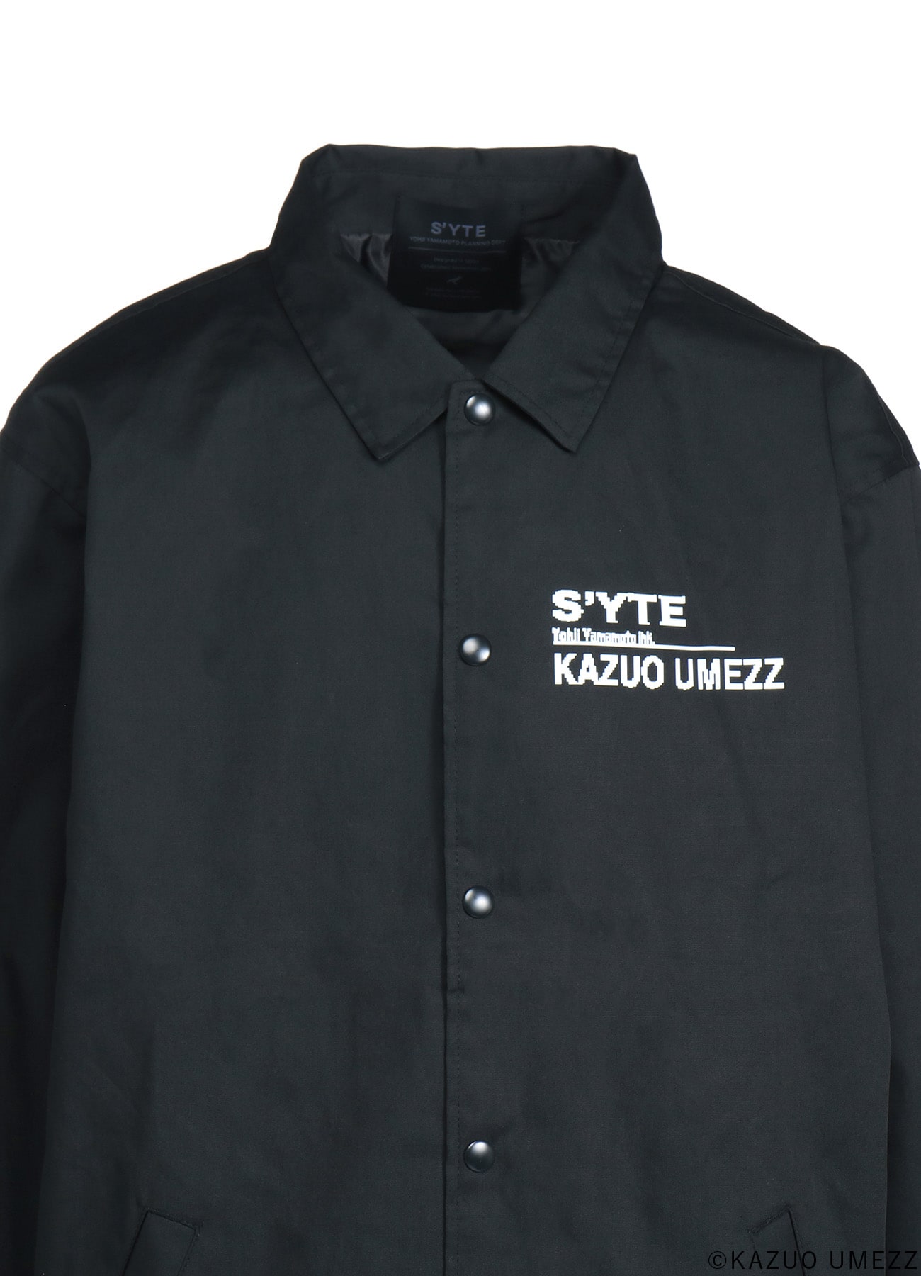 S'YTExKAZUO UMEZZ T/C WEATHER CLOTH COACH JACKET PRINTED WITH ARTWORK FEATURING ZOKU-SHINGO-HAND PRINTS-
