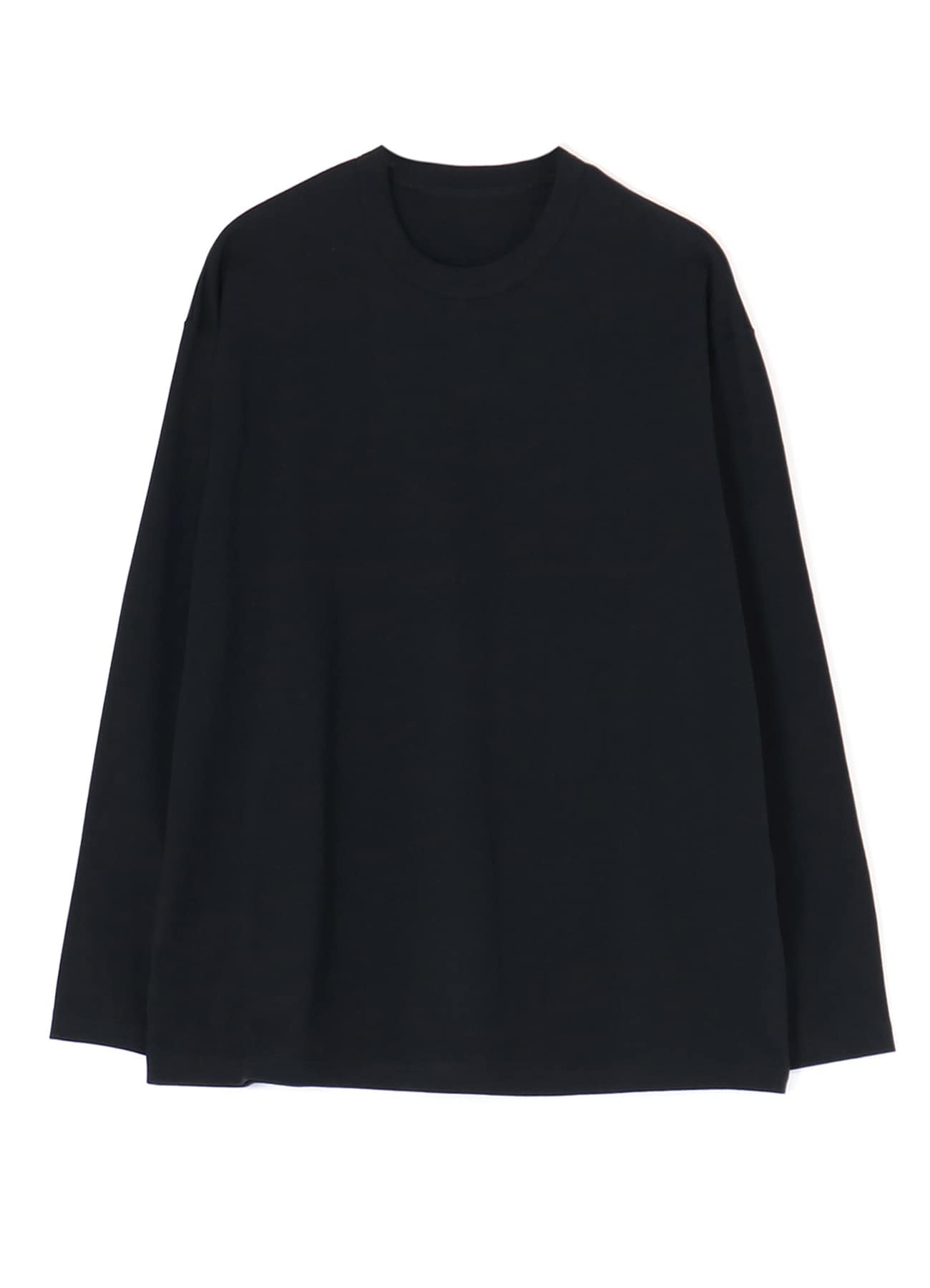 40/2 COTTON JERSEY LONG SLEEVE SHIRT (L)(L Black): Y's for living 