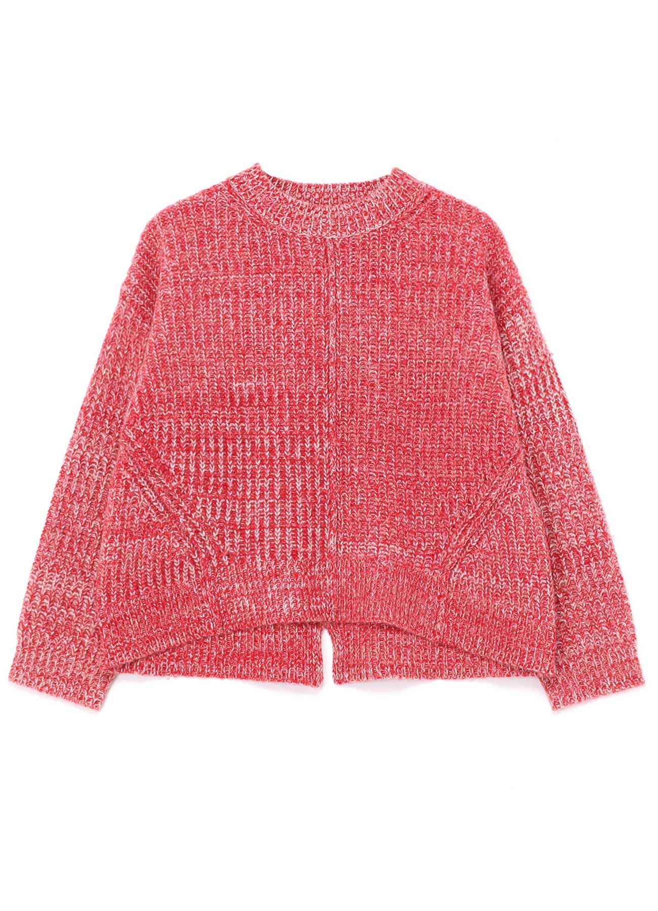 WOOL NYLON MELANGE KNIT PULLOVER(FREE SIZE Red): Y's for living