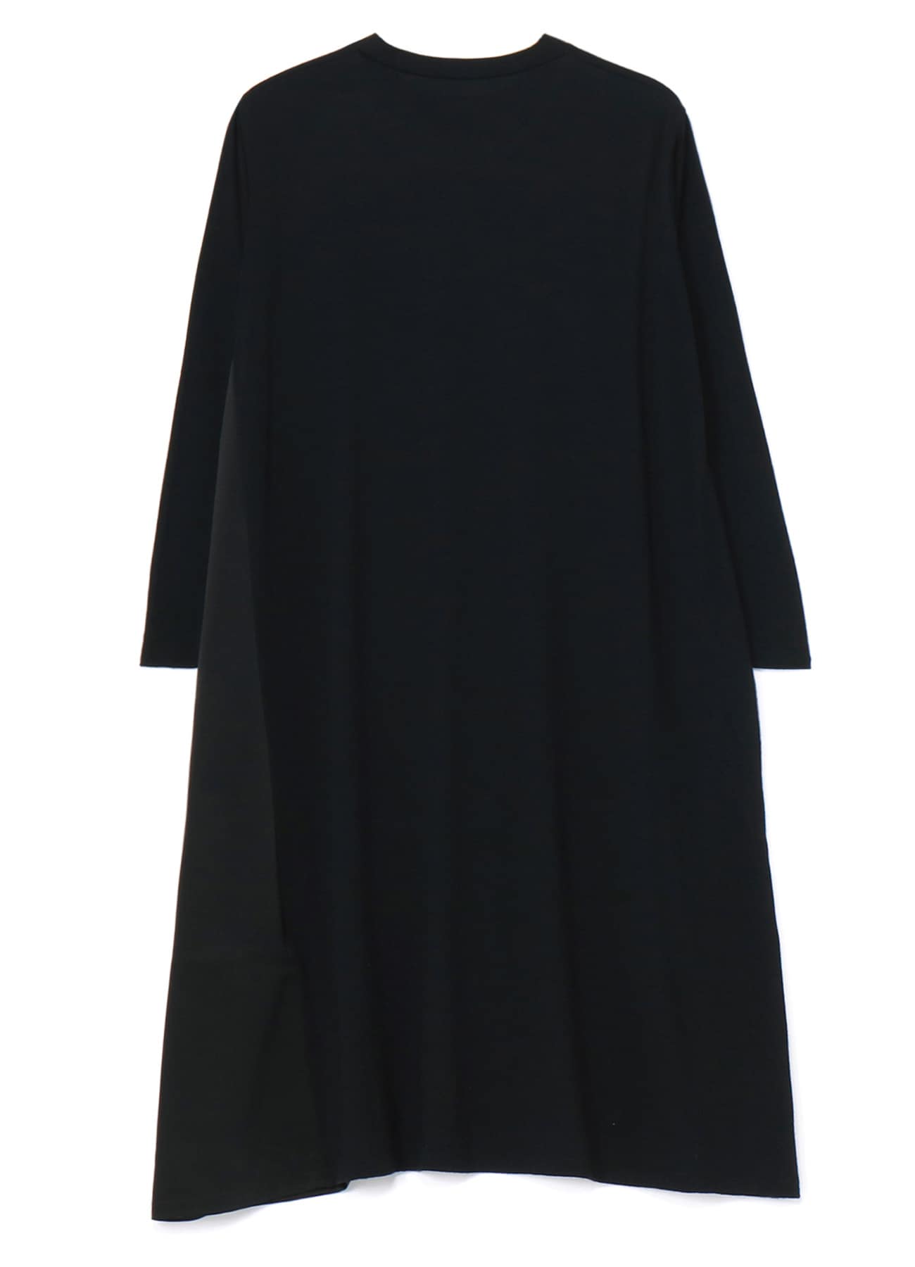 WASHABLE WOOL JERSEY SATIN SWITCHING ONE PIECE(FREE SIZE Black