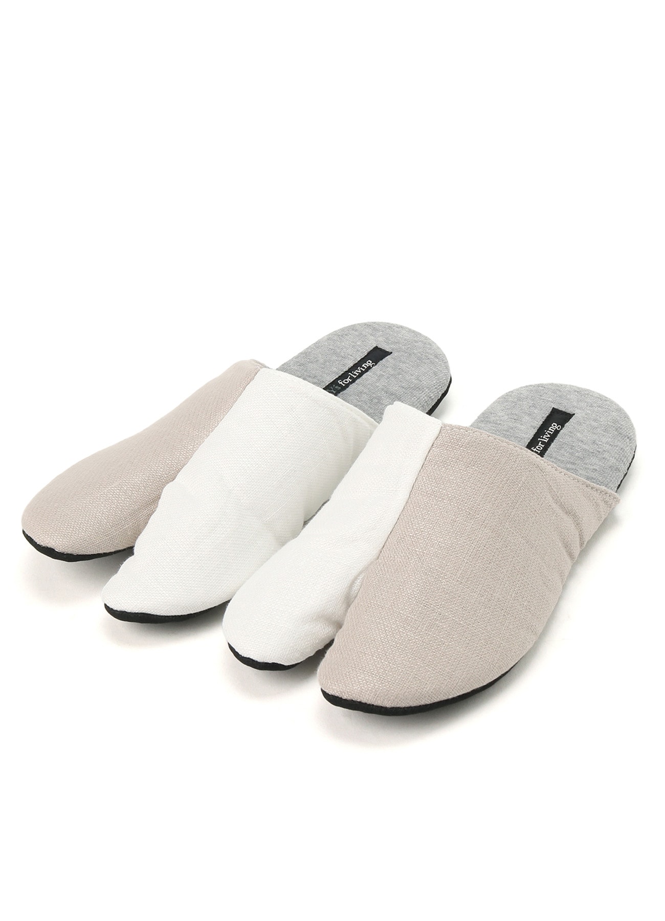 FRENCH LINEN DOBBY CLOTH TABI SLIPPERS (M)
