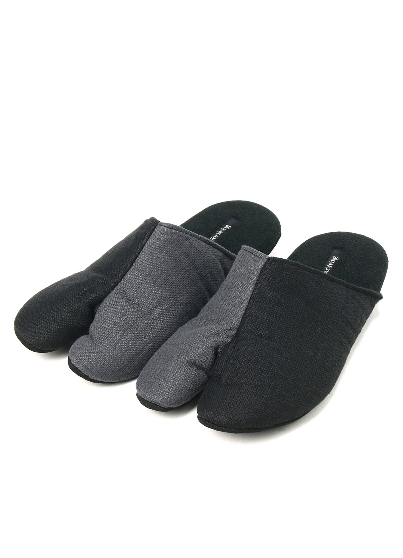 FRENCH LINEN DOBBY CLOTH TABI SLIPPERS (L)