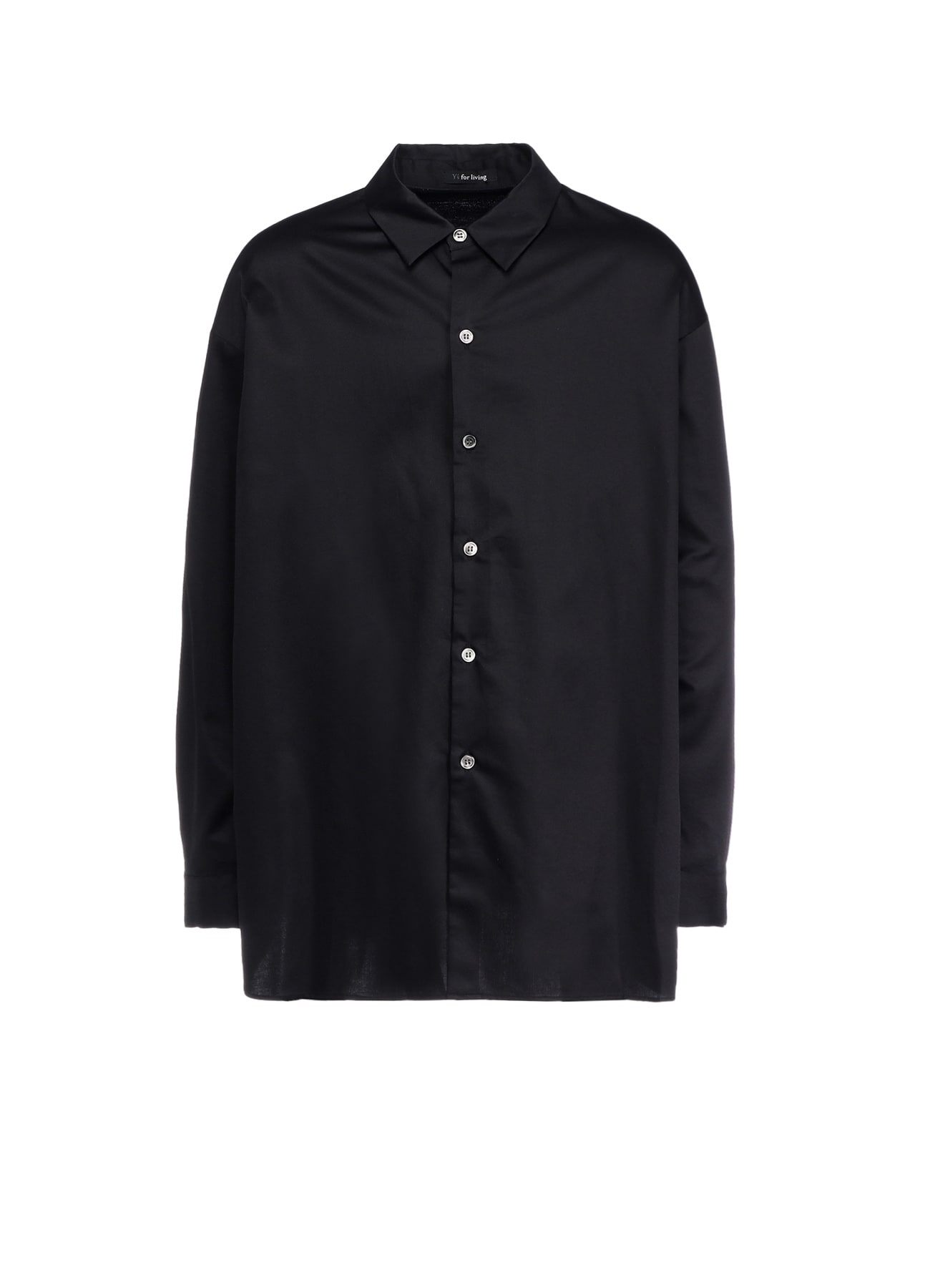 COTTON SATIN SWITCHING COLLAR SHIRT (L)