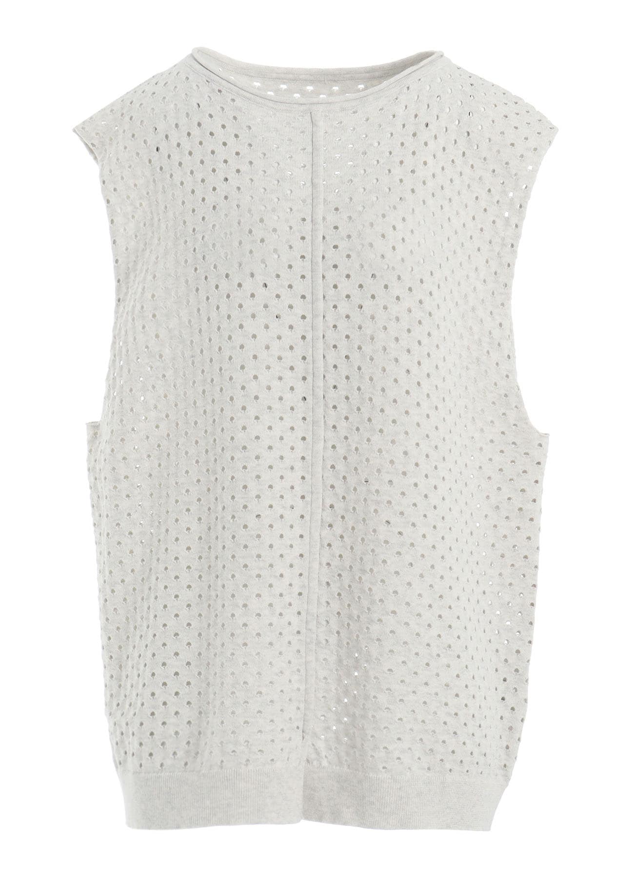 SUPER SOFT COTTON KNIT EYELET VEST