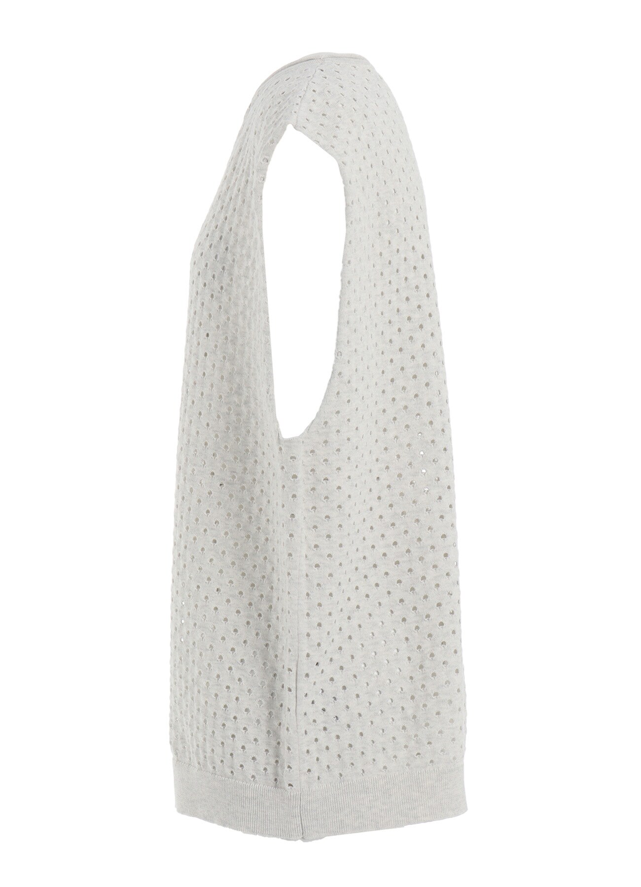 SUPER SOFT COTTON KNIT EYELET VEST