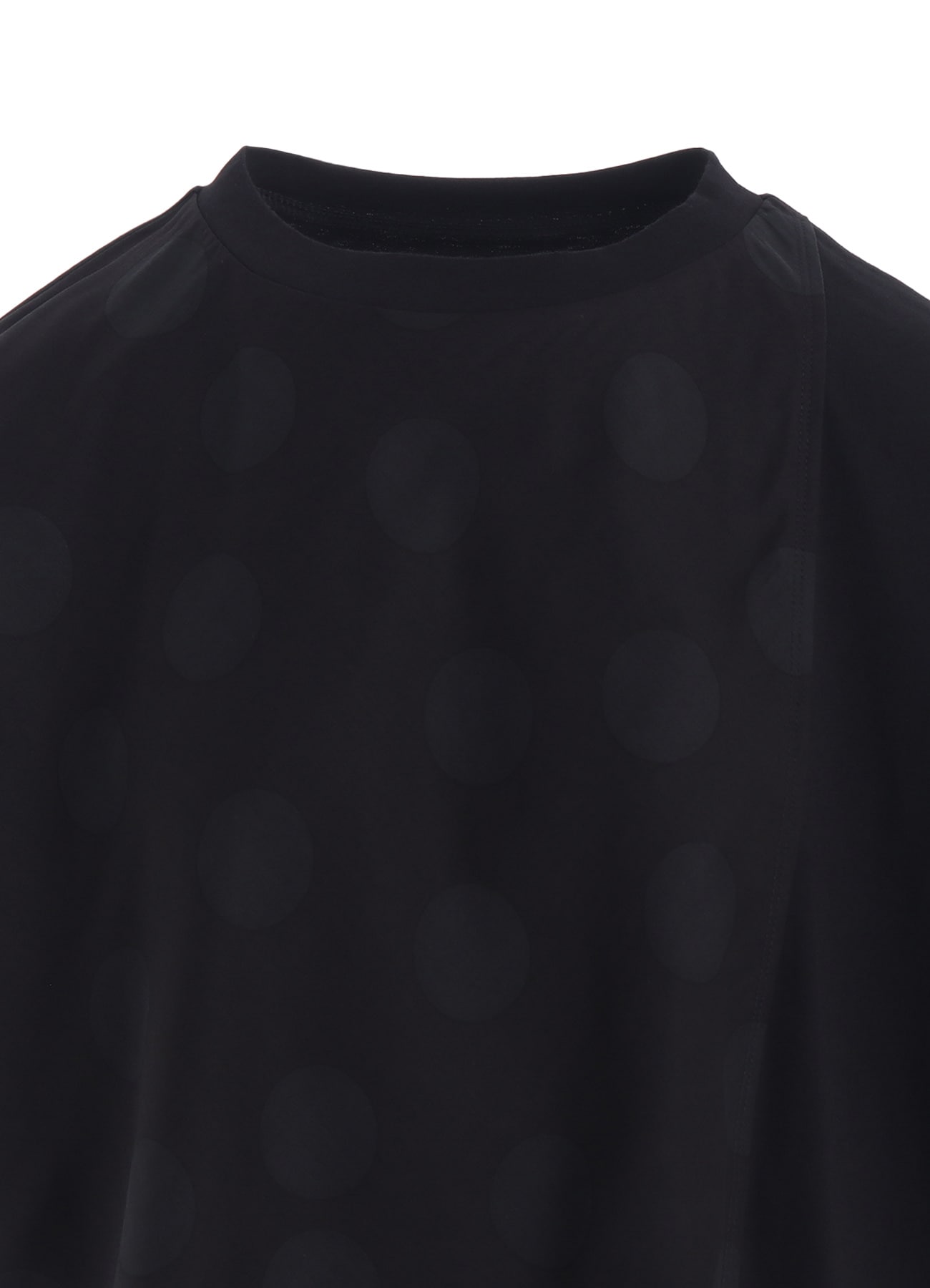 JERSEY + VOILE DOT PRINT SHIRT